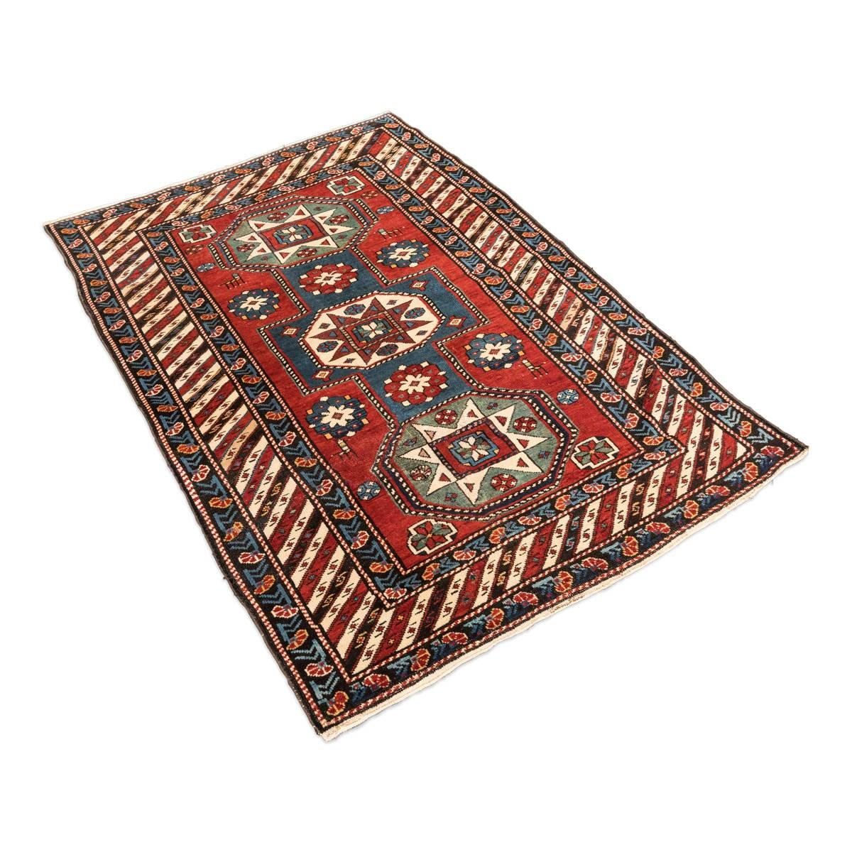 Armenian 19th Century Caucasian Rug Geometric Kazak Design, circa 1875-1900