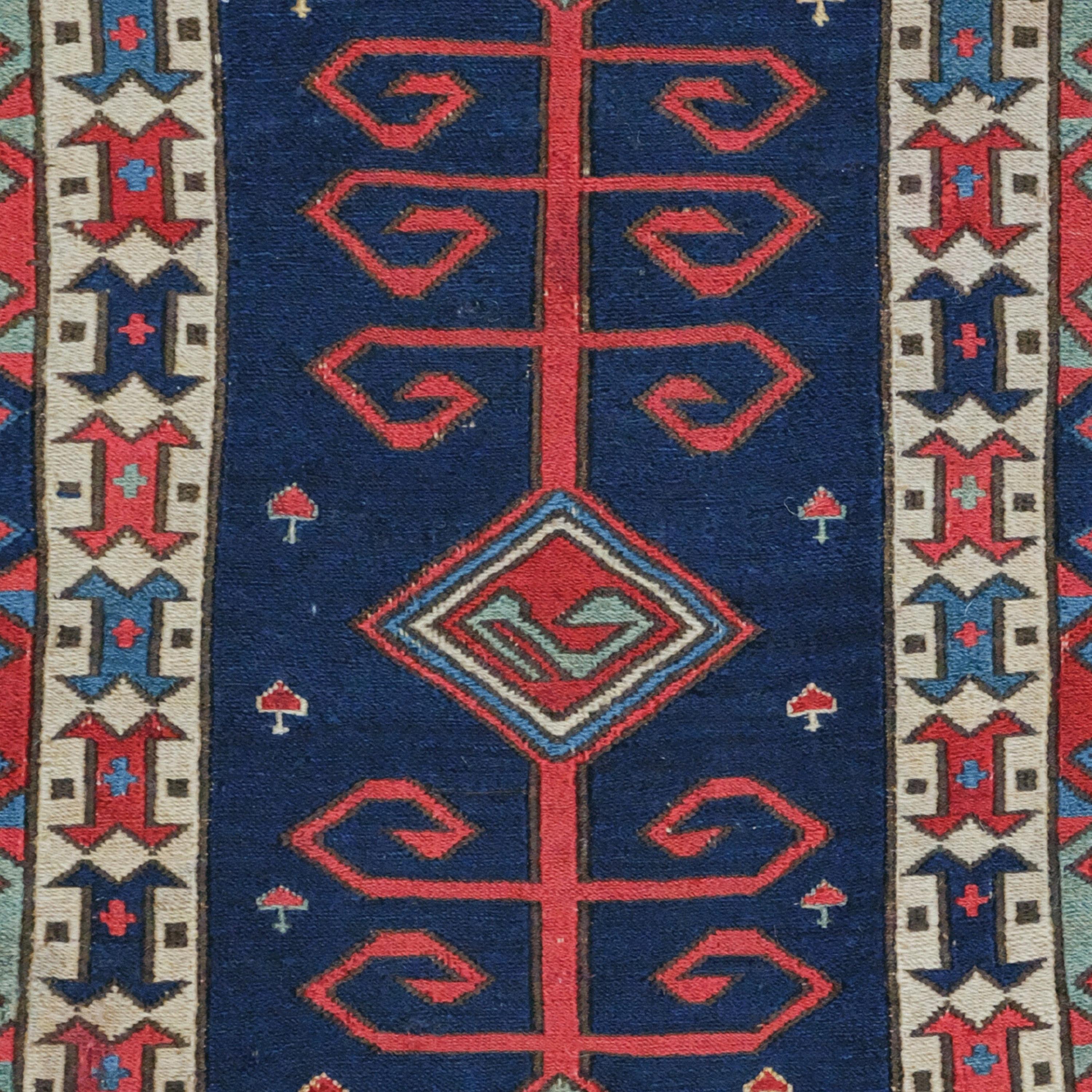 Caucasien Shahsevan Sumak Caucase du 19ème siècle - Tapis caucasiens anciens, tapis anciens en vente