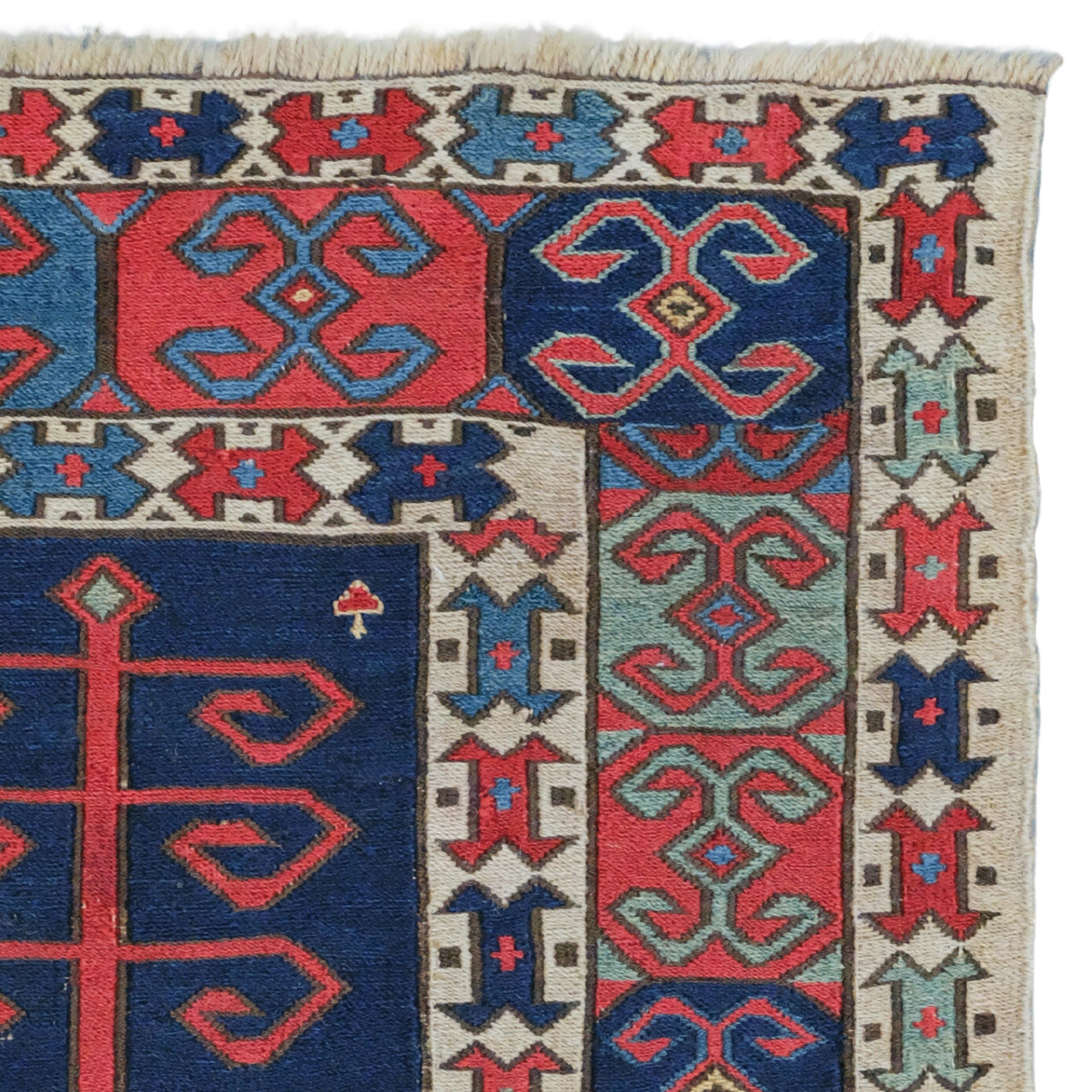 Shahsevan Sumak Caucase du 19ème siècle - Tapis caucasiens anciens, tapis anciens Bon état - En vente à Sultanahmet, 34
