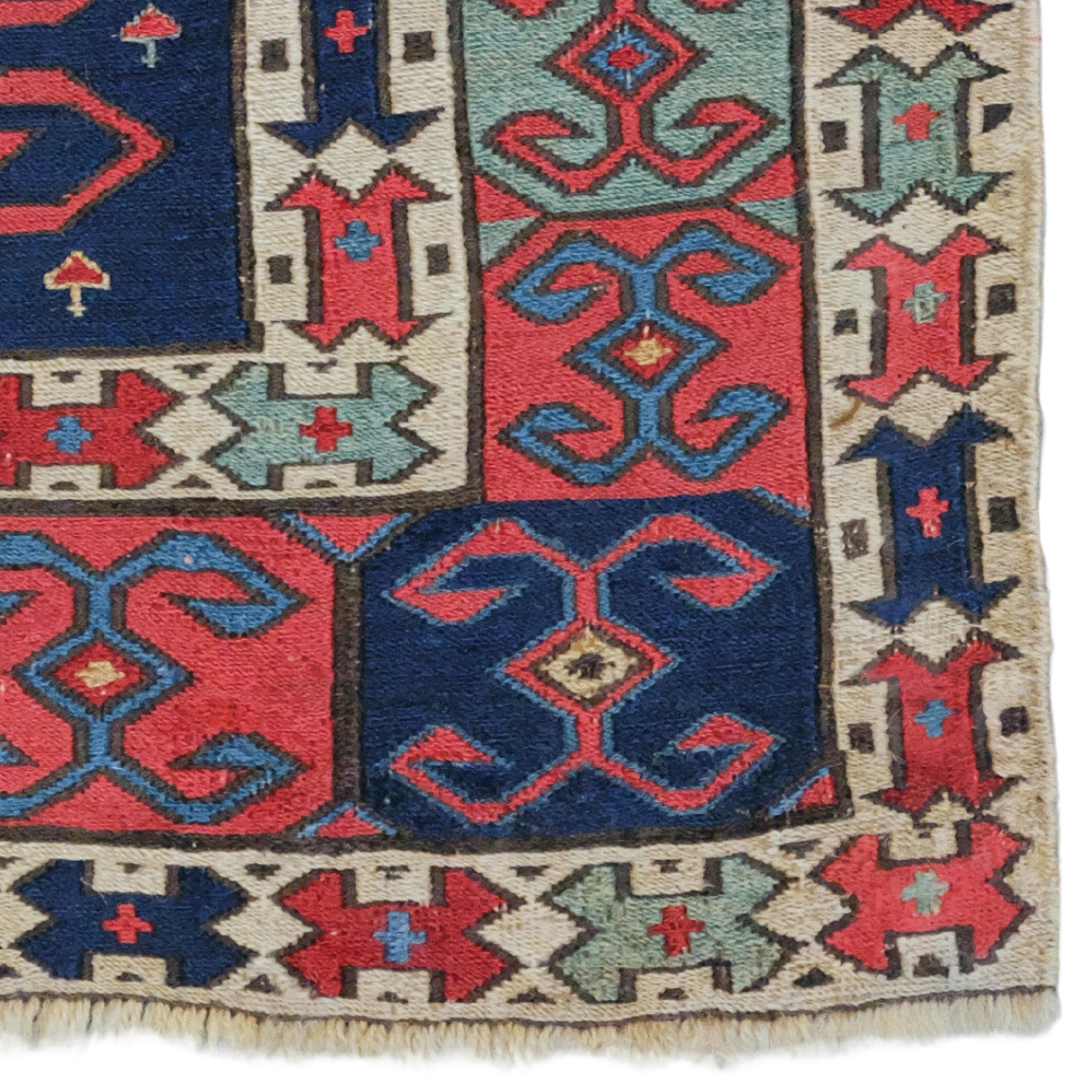 XIXe siècle Shahsevan Sumak Caucase du 19ème siècle - Tapis caucasiens anciens, tapis anciens en vente