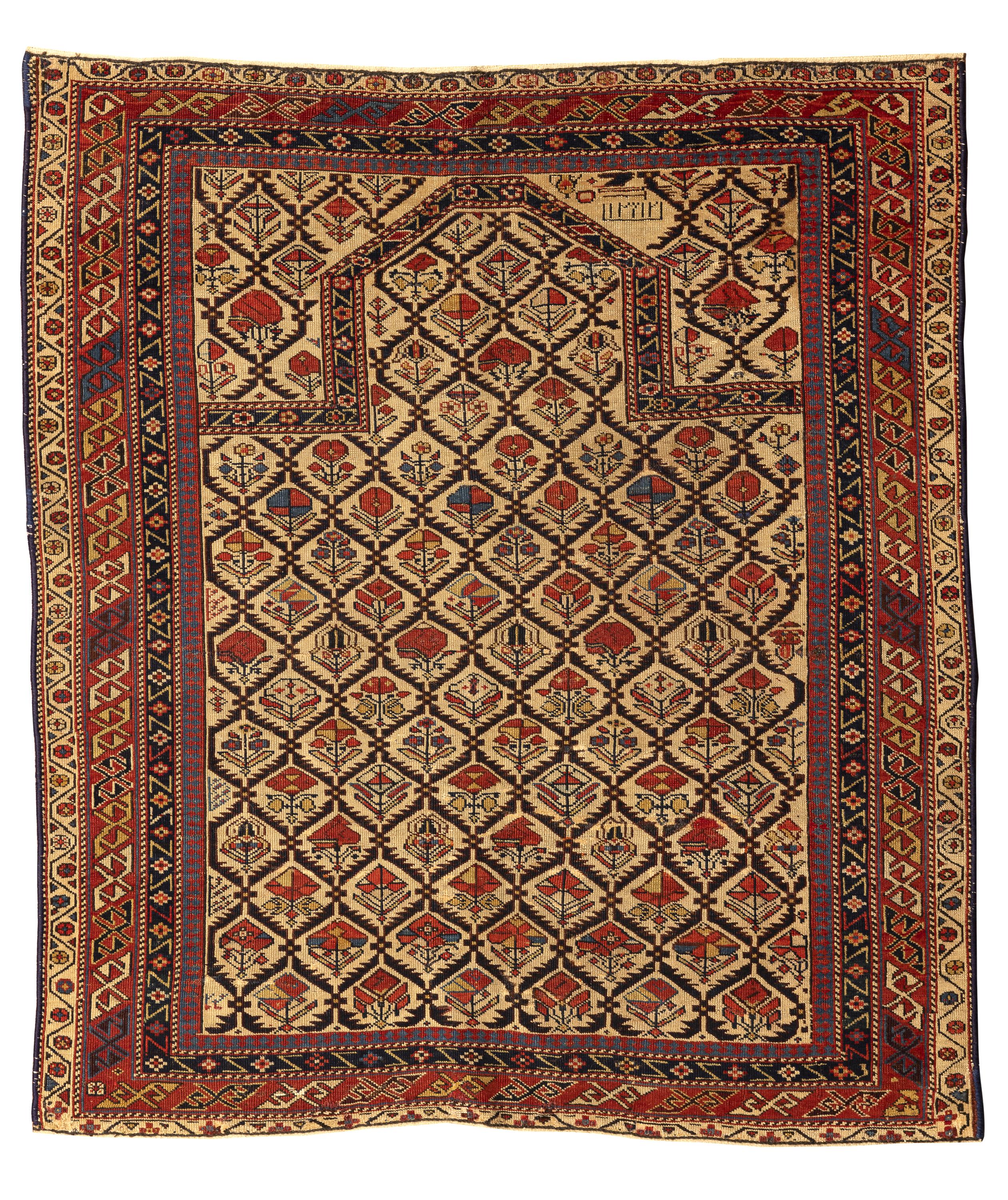 Noué à la main Shirvan caucasien ancien du 19ème siècle en vente