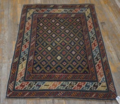 Tappeto Shirvan caucasico del XIX secolo ( 3'4" x 4'2" - 102 x 127 )