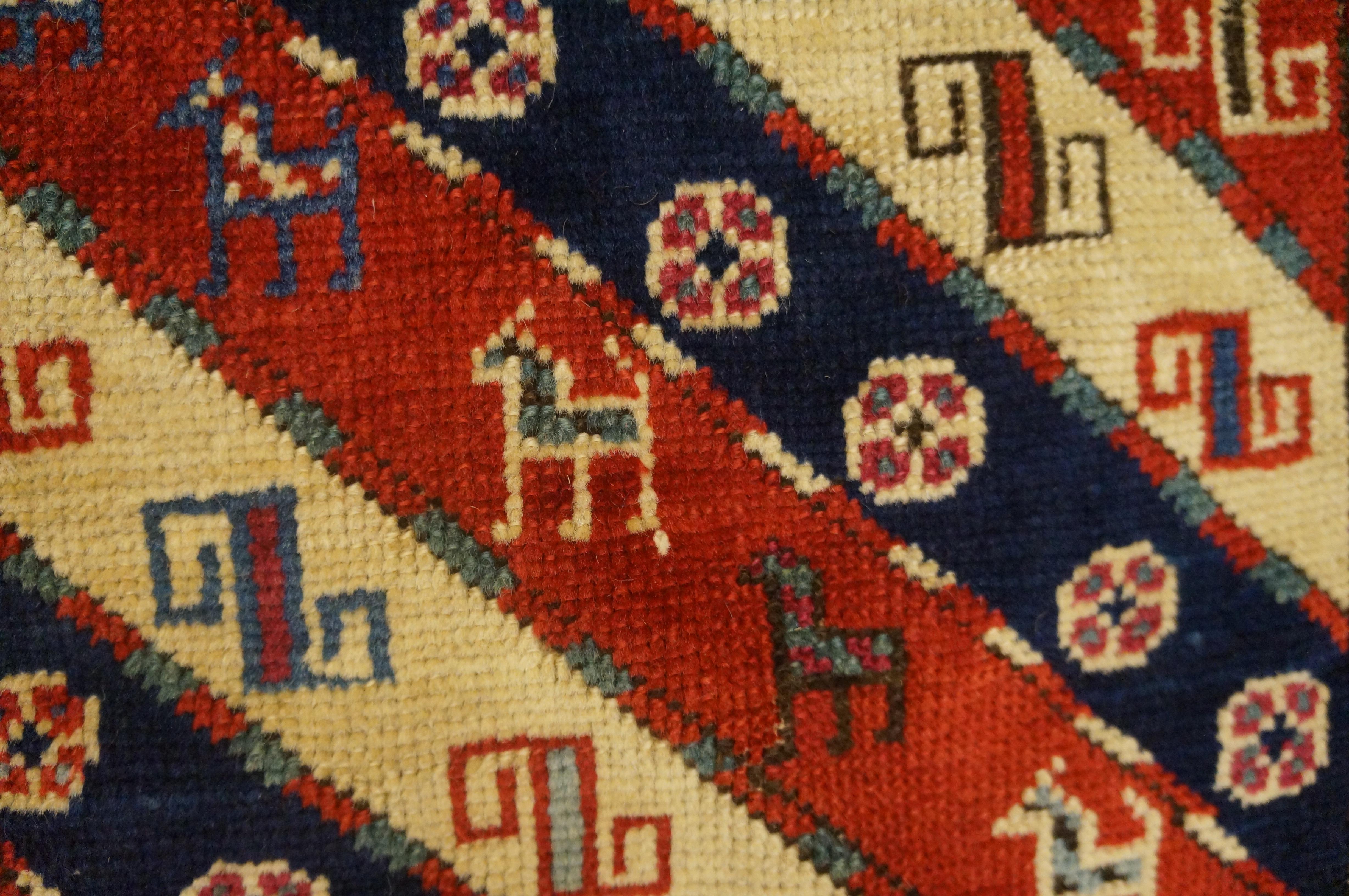 Tapis de course caucasien Shirvan du 19ème siècle ( 3'4