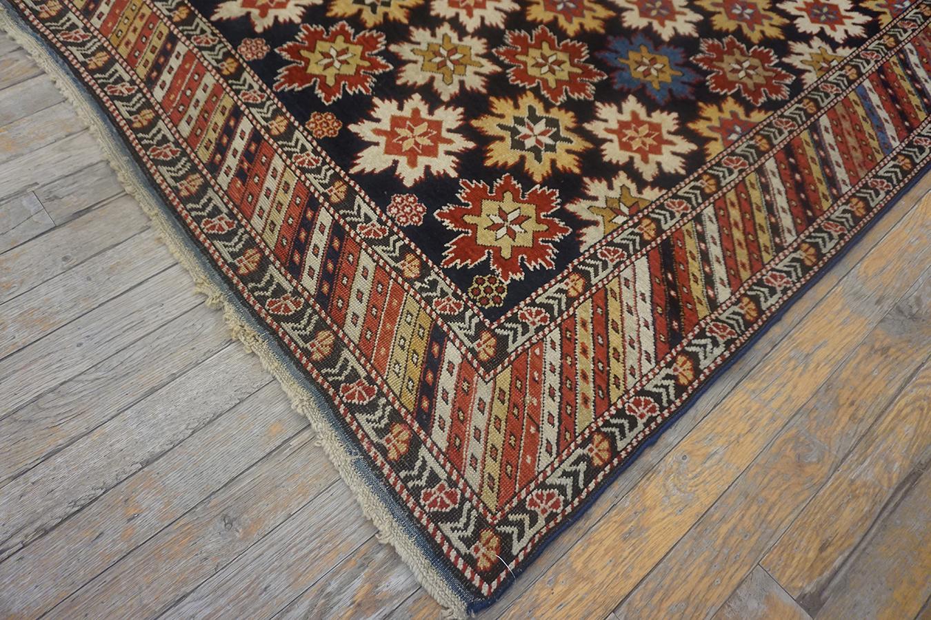 Kaukasischer Shirvan-Stern-Kuban-Teppich des 19. Jahrhunderts ( 4' x 5'6