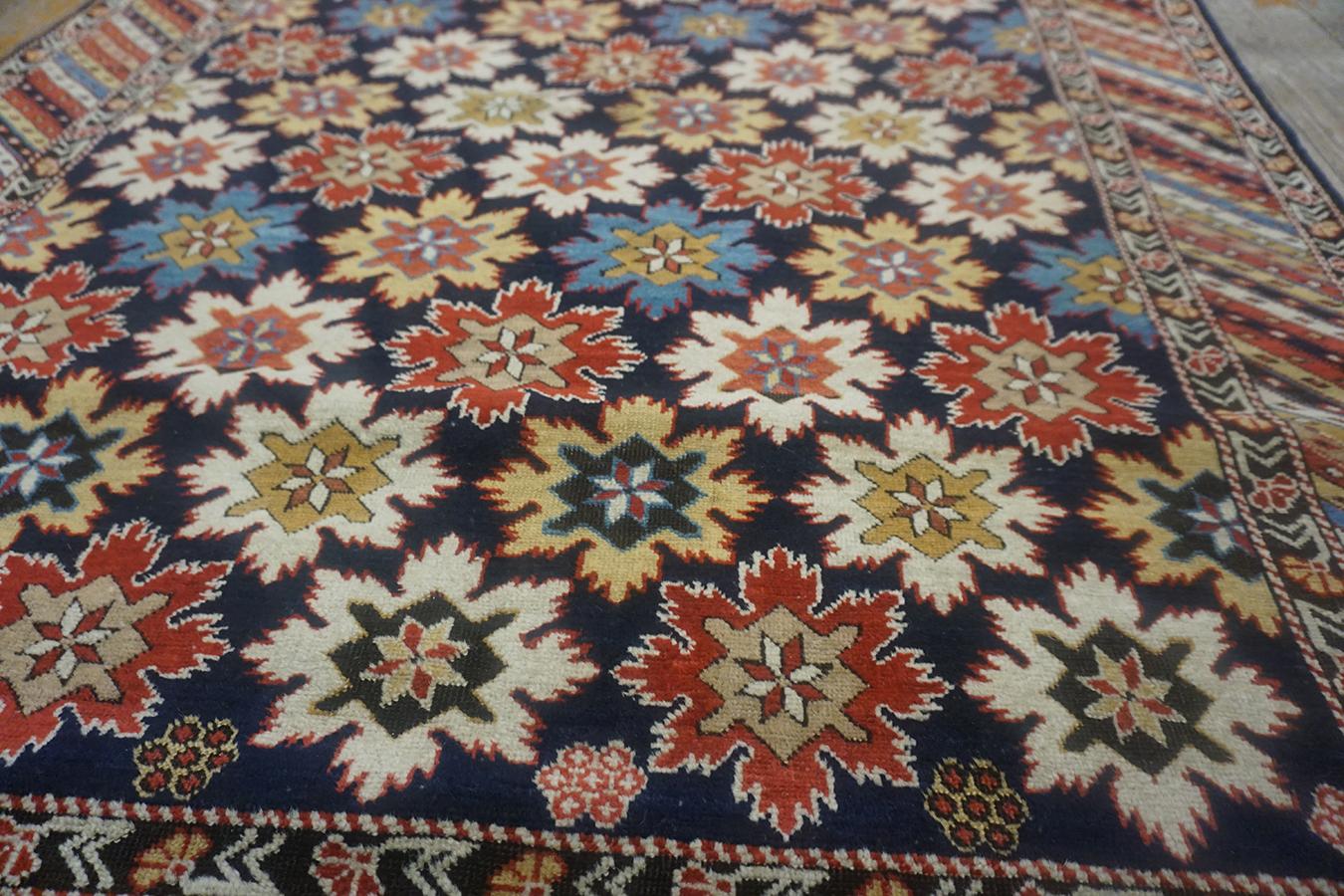 Kaukasischer Shirvan-Stern-Kuban-Teppich des 19. Jahrhunderts ( 4' x 5'6