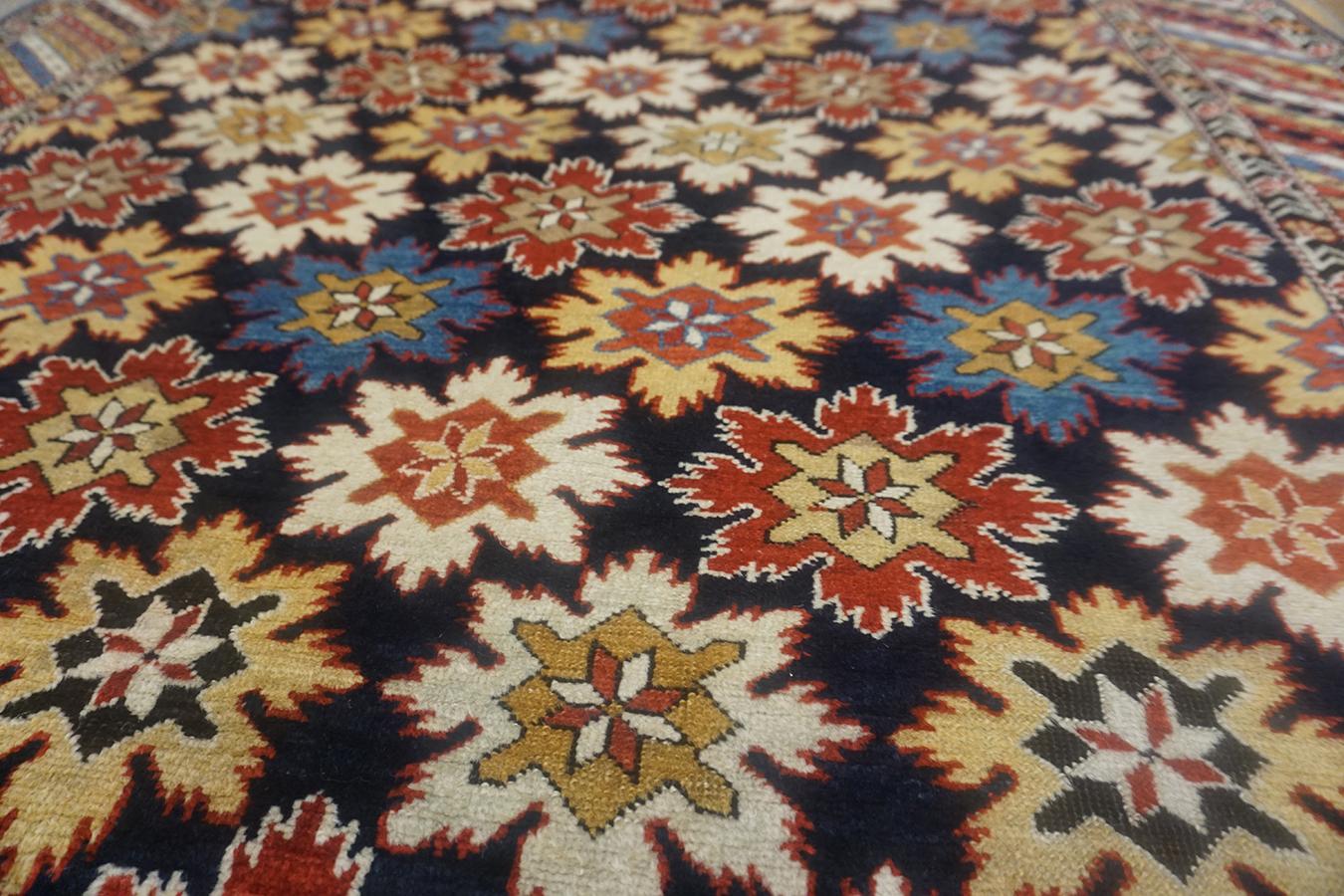 Kaukasischer Shirvan-Stern-Kuban-Teppich des 19. Jahrhunderts ( 4' x 5'6