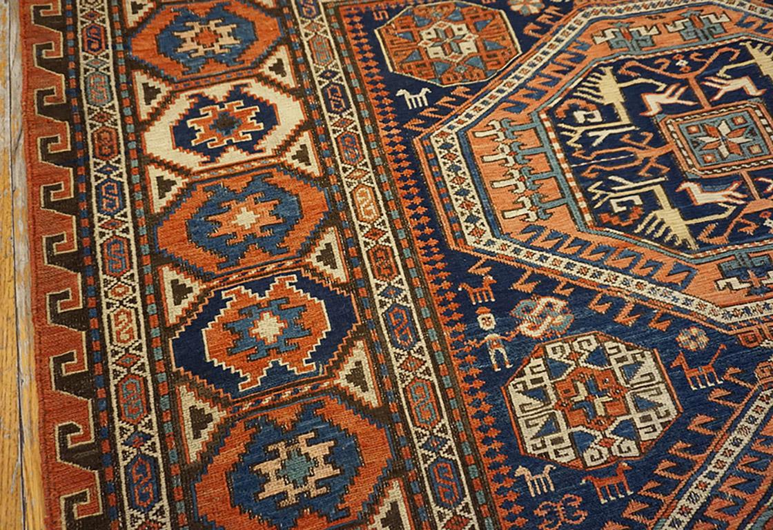 19th Century Caucasian Sumak Carpet ( 4'6