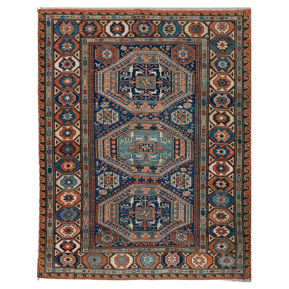 19th Century Caucasian Sumak Carpet ( 4'6" x 5'8" - 138 x 173 ) For Sale