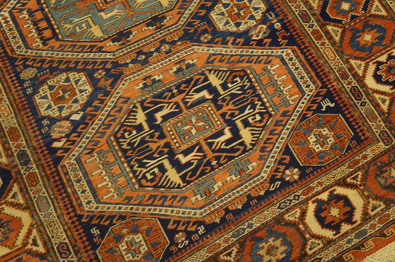 Tapis du Caucase Sumak du 19ème siècle en vente 2