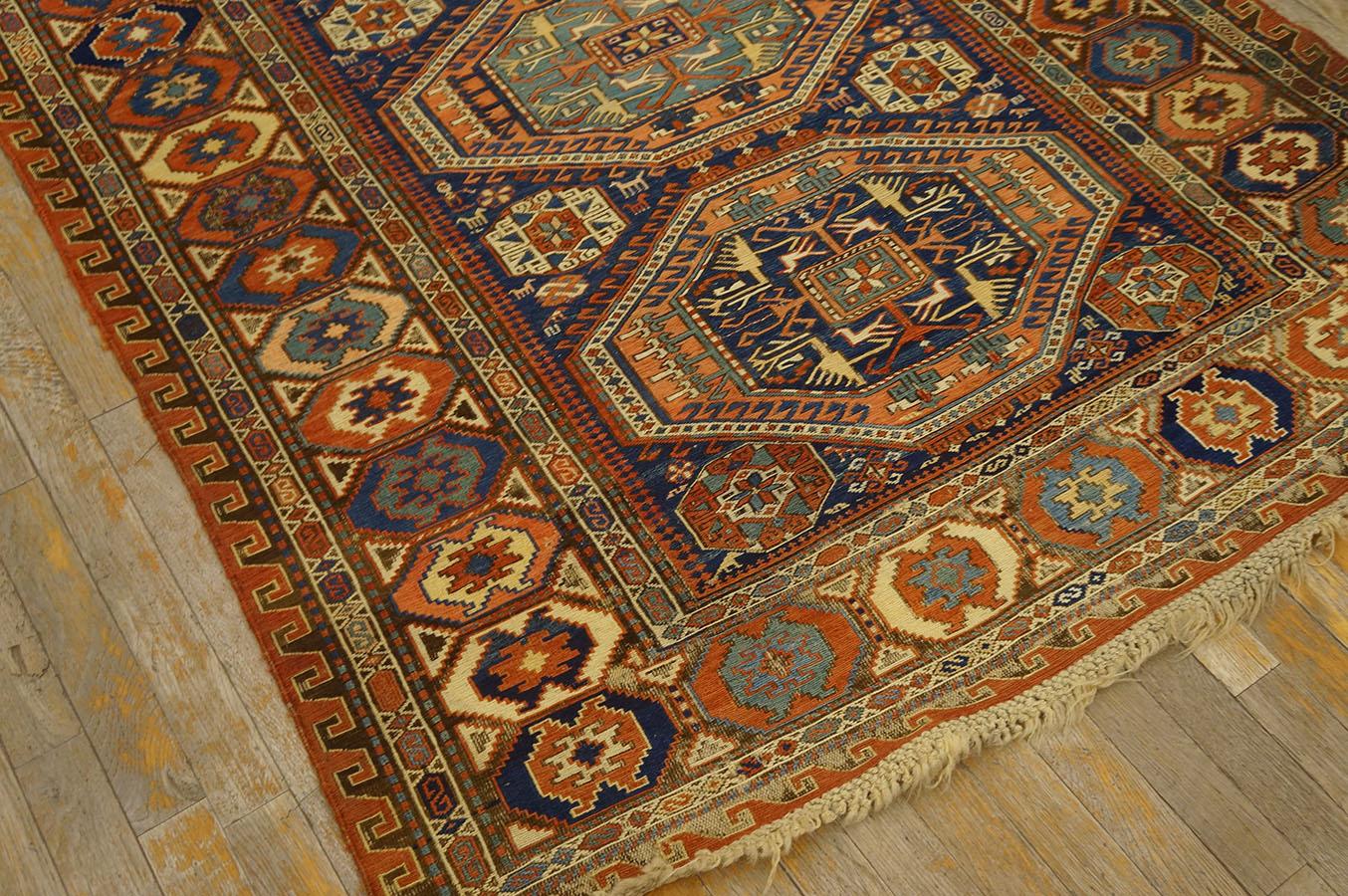 Tissé à la main Tapis du Caucase Sumak du 19ème siècle en vente