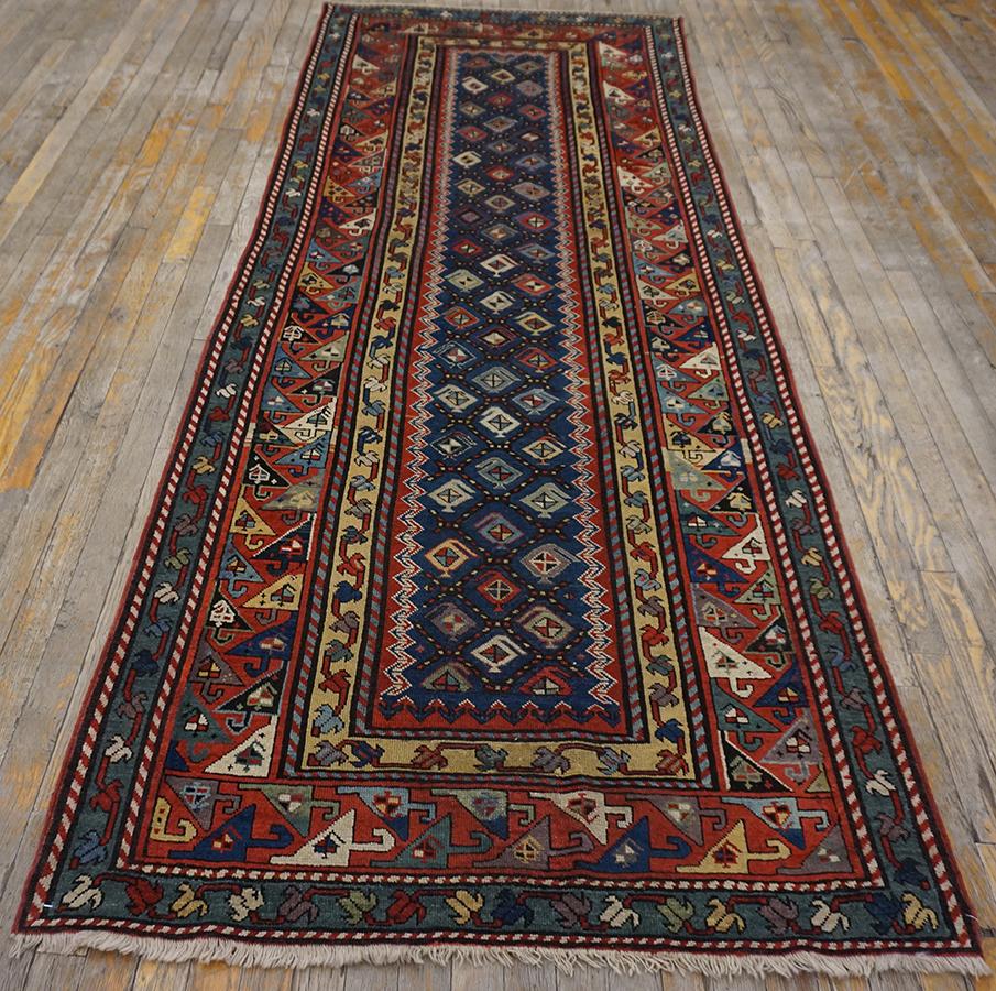 Kazak 19th Century Caucasian Talish Carpet ( 3'8