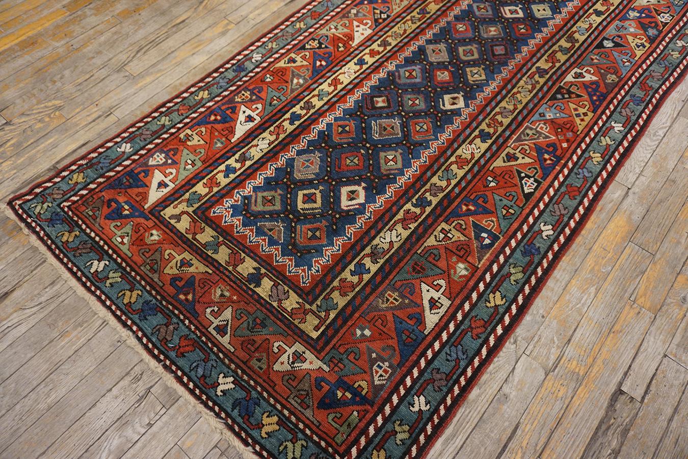 Hand-Knotted 19th Century Caucasian Talish Carpet ( 3'8