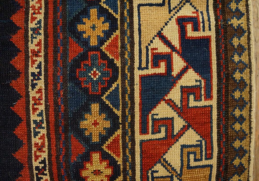 Tapis de course caucasien Talish du 19ème siècle ( 3'4