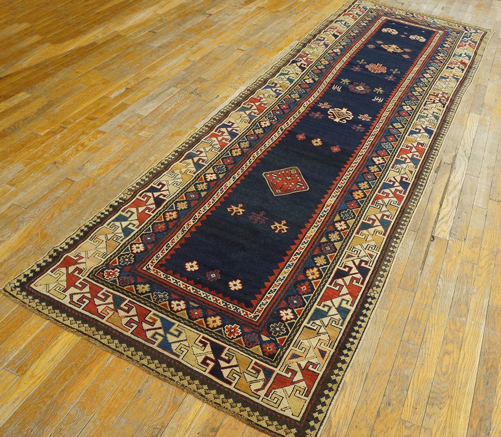 Kazakh Tapis de course caucasien Talish du 19ème siècle ( 3'4