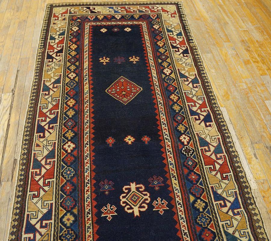 Tapis de course caucasien Talish du 19ème siècle ( 3'4