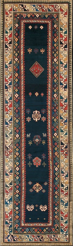 Tappeto Talish caucasico del XIX secolo ( 3'4" x 10"10" - 102 x 330 )