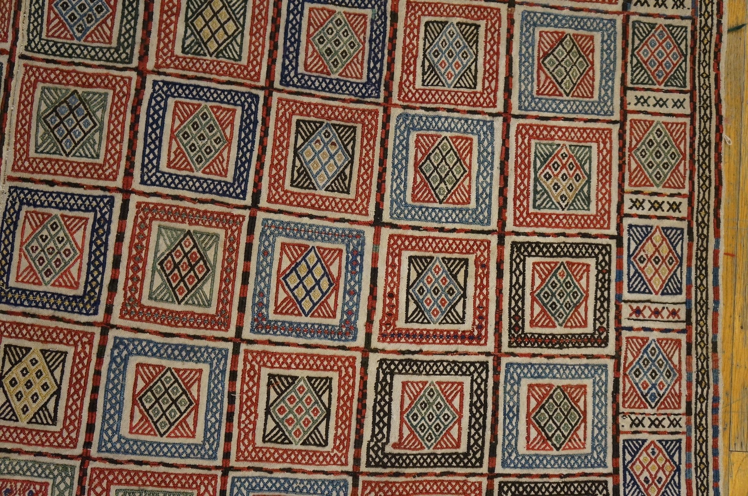 Tappeto caucasico Verneh a tessitura piatta del XIX secolo ( 5'4