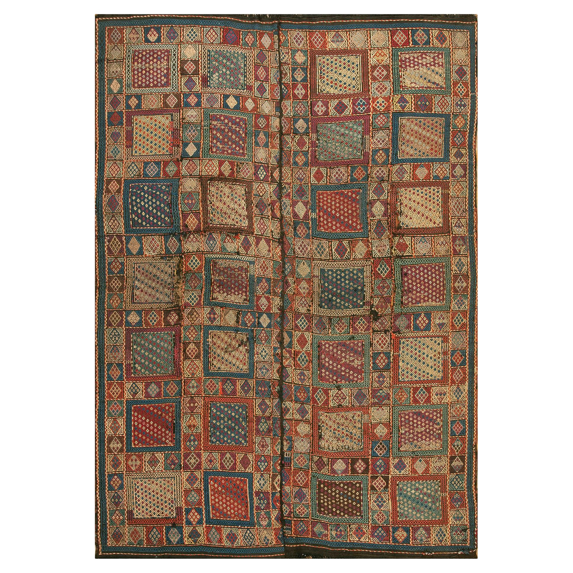 Tappeto caucasico Verneh a tessitura piatta del XIX secolo ( 5'6" x 7'10" - 168 x 239 )