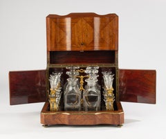 19. Jahrhundert Cave à Liqueur - Napoleon III - Kristall & Intarsien - Komplettset
