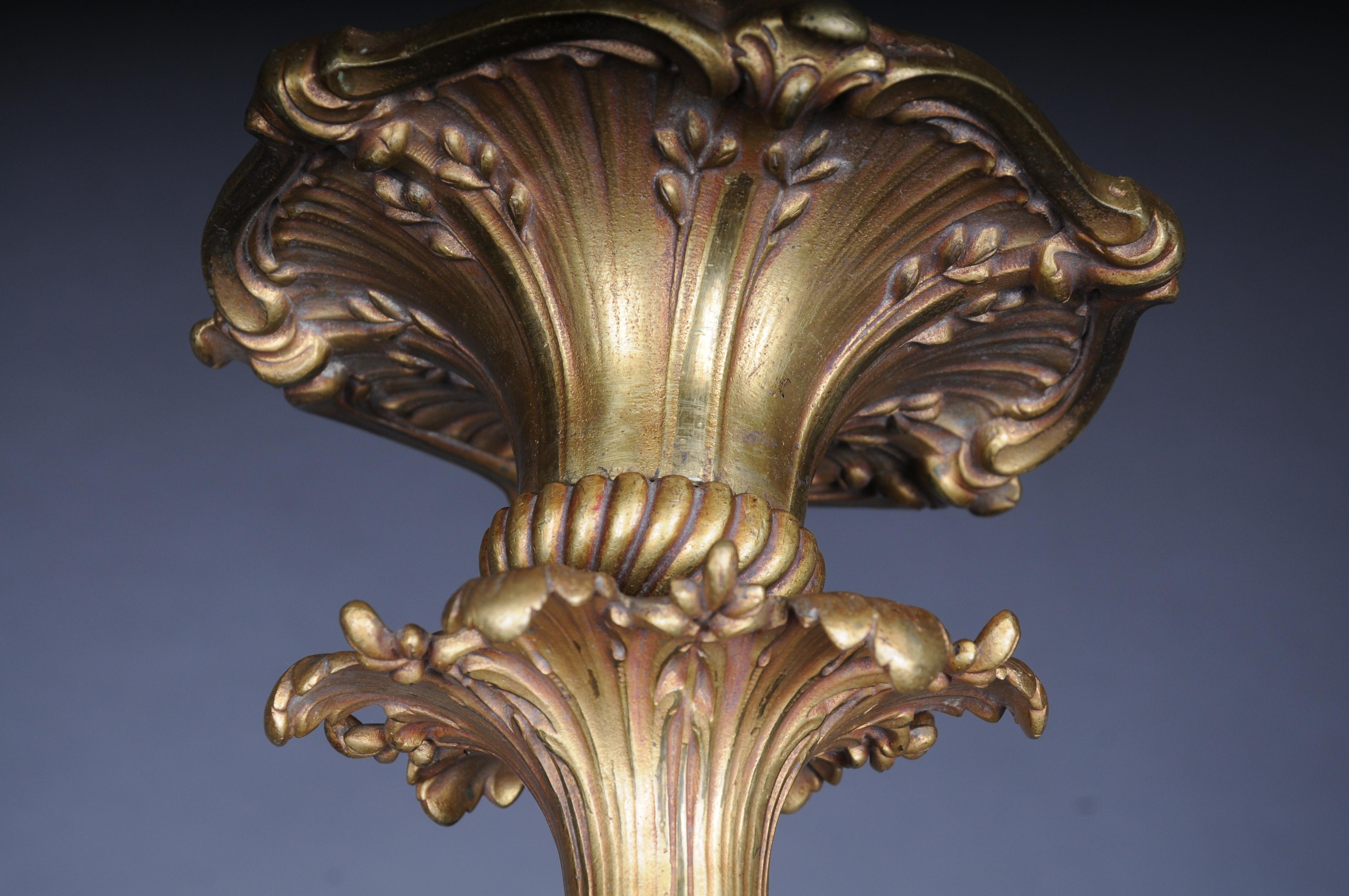 19th Century Ceiling Chandelier, France Around 1890, Gold Bronze For Sale 7