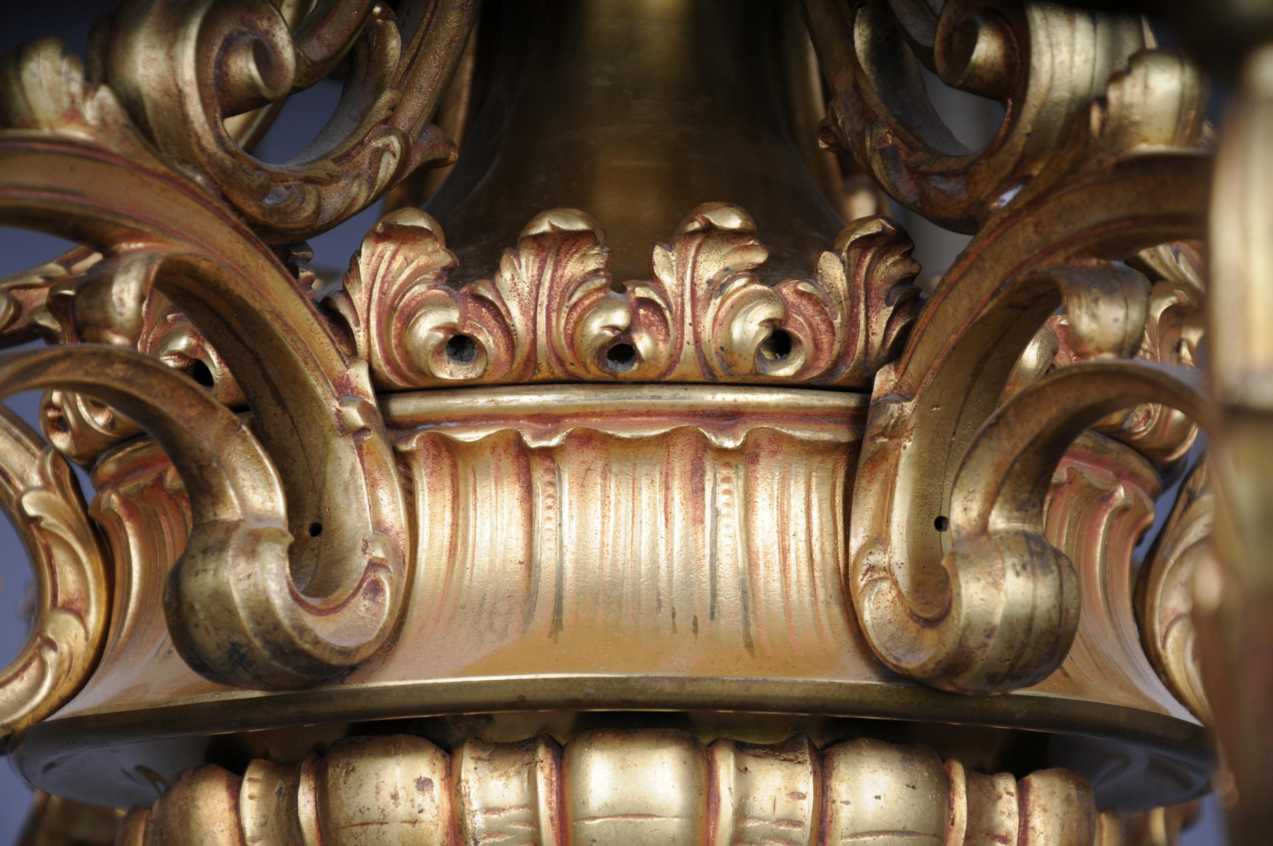 Lampadario da soffitto del XIX secolo, Francia, 1890 circa, bronzo dorato in vendita 3
