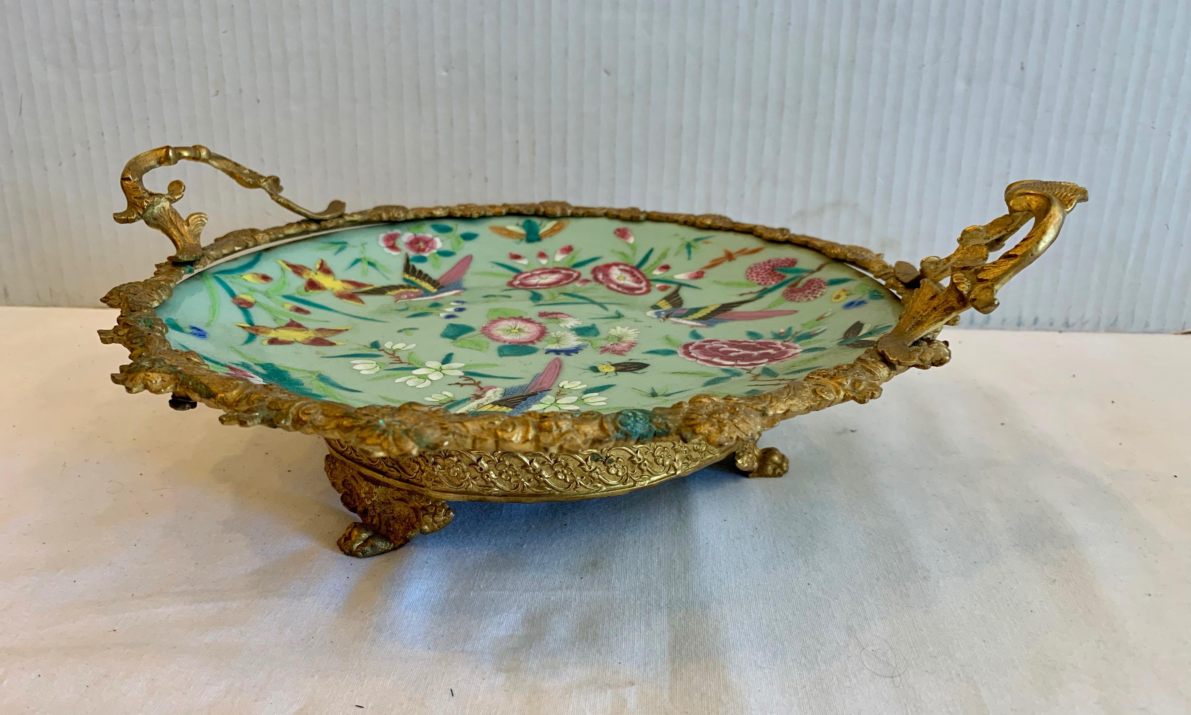 Bronze 19TH Century Celadon Center Bowl For Sale