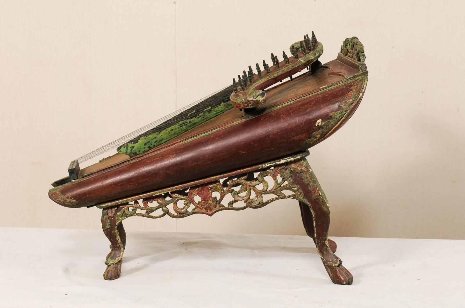 Carved 19th Century Celempung Musical Instrument from Java, Indonesia