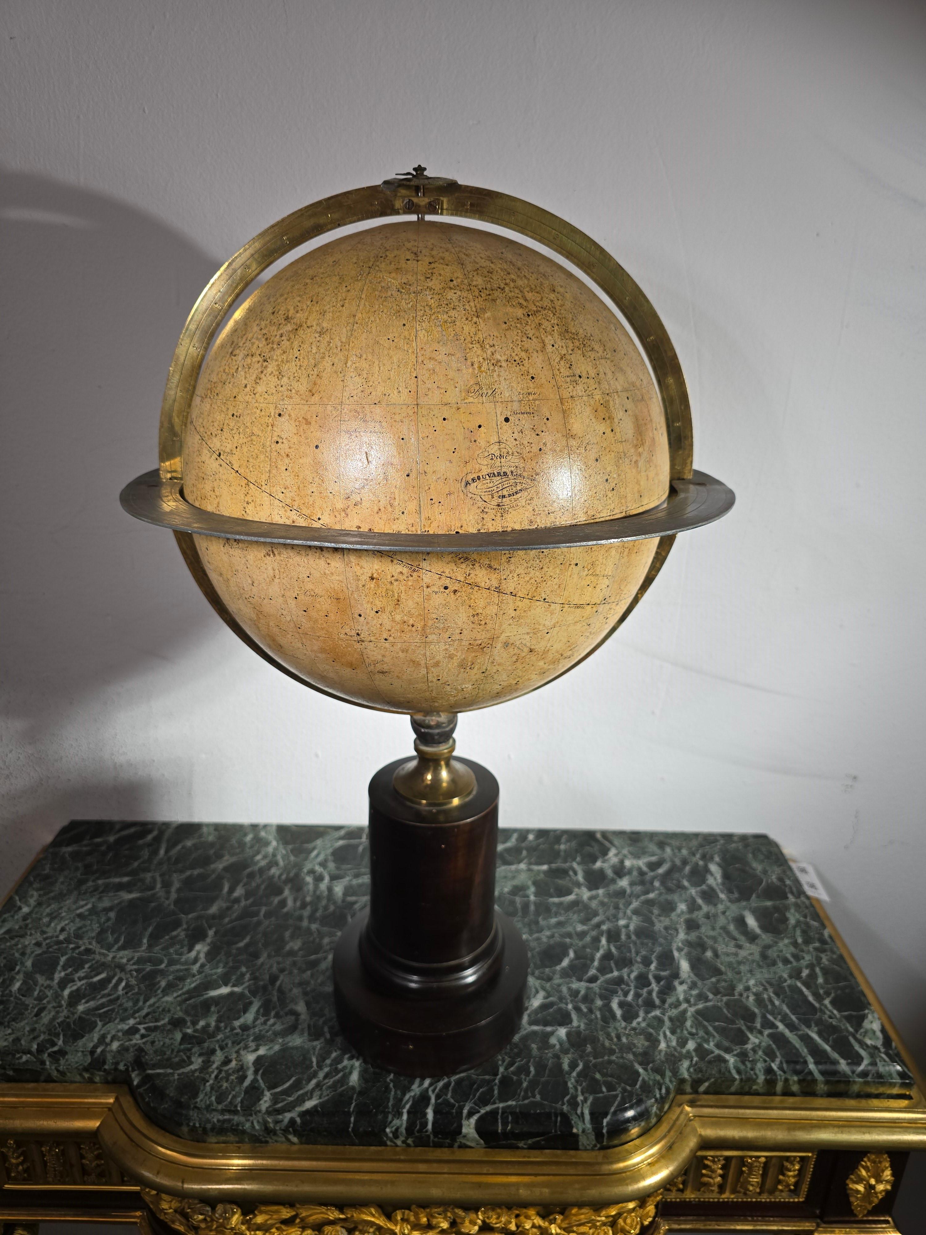 19th Century Celestial Globe by Charles Dien, Signed and Dedicated to M. A. Bouv In Good Condition For Sale In Madrid, ES