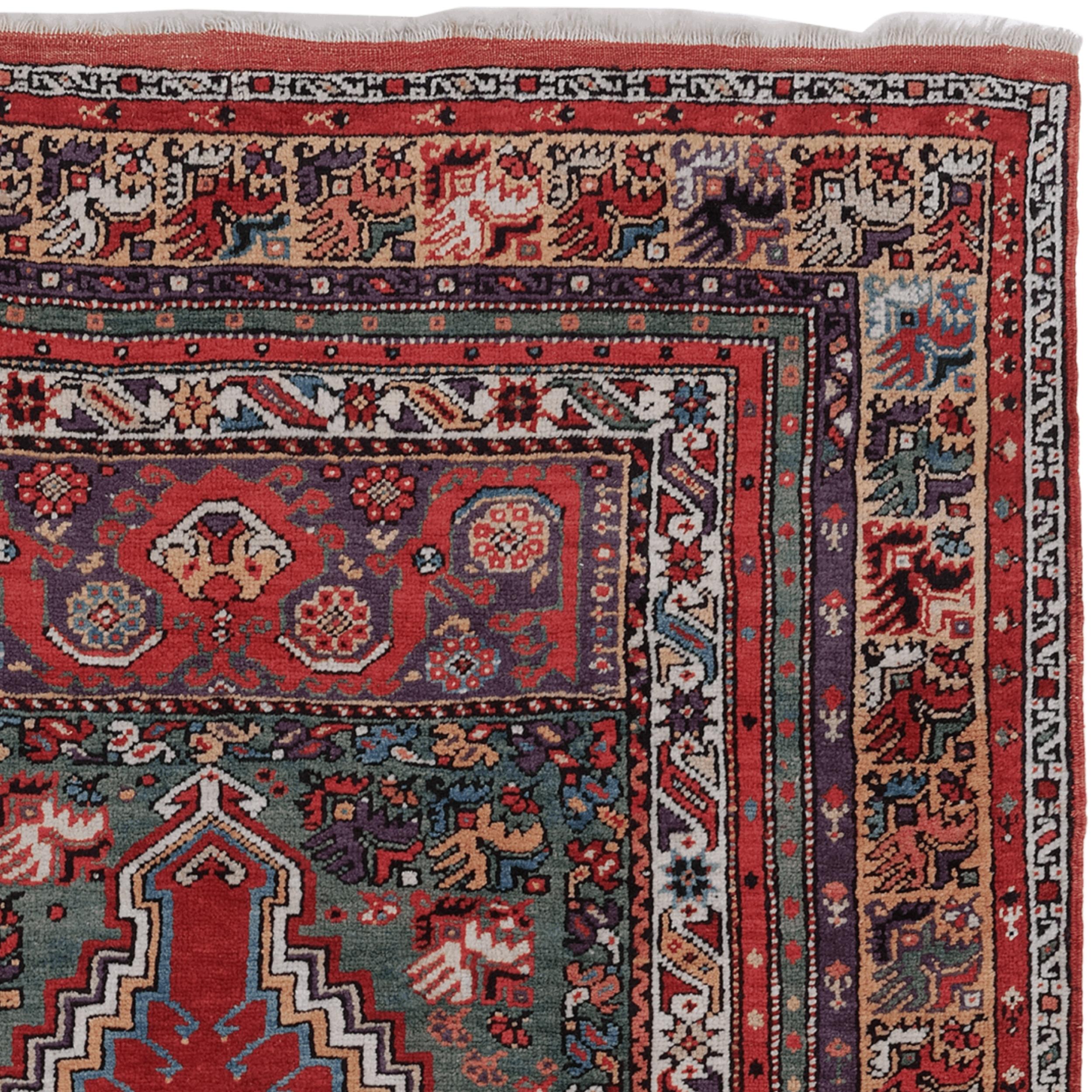 Alfombra de oración Mudjur de Anatolia Central del siglo XIX Anudado a mano en venta