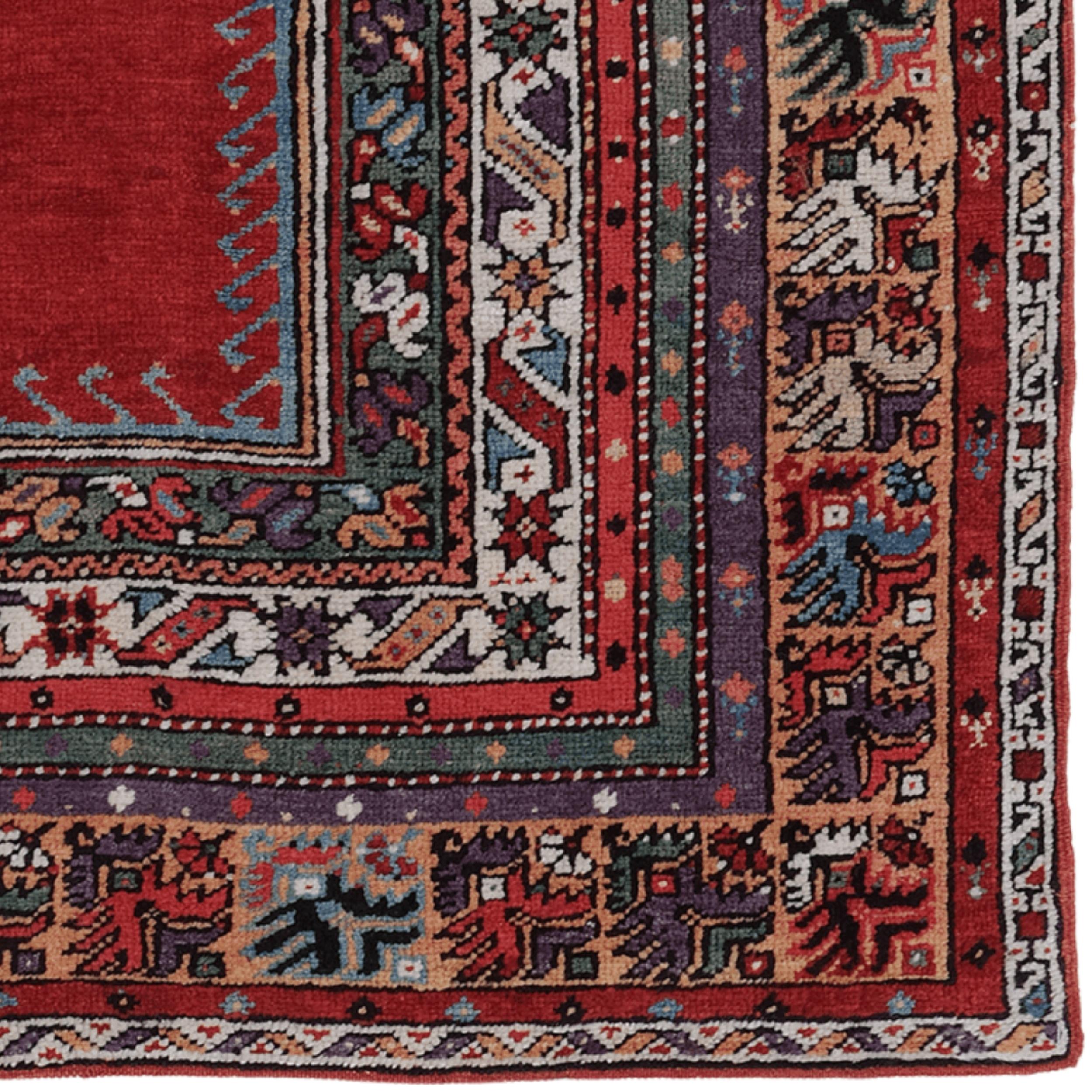 Alfombra de oración Mudjur de Anatolia Central del siglo XIX en Bueno estado para la venta en Sultanahmet, 34