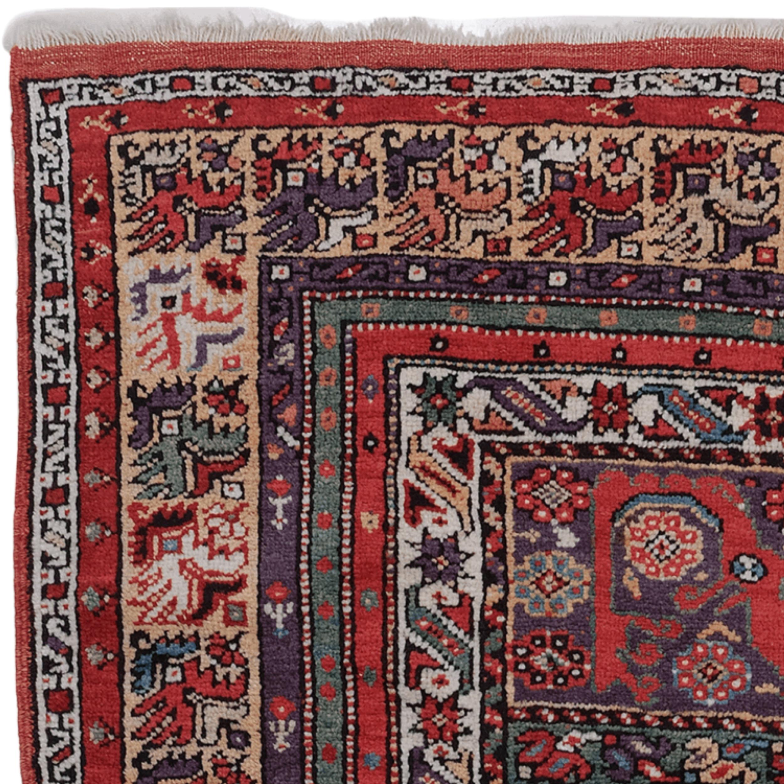 Alfombra de oración Mudjur de Anatolia Central del siglo XIX Lana en venta