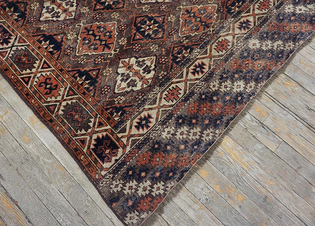 19th Century Central Asian Chodor Turkmen Carpet In Fair Condition For Sale In New York, NY