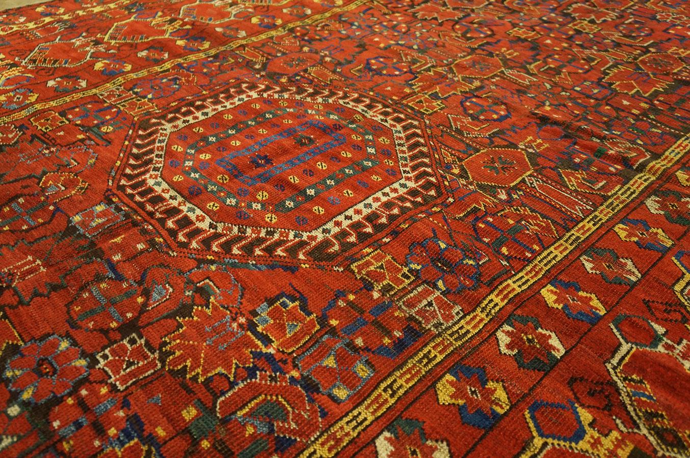 Hand-Knotted 19th Century Central Asian Ersari-Beshir Gallery Carpet (6'6