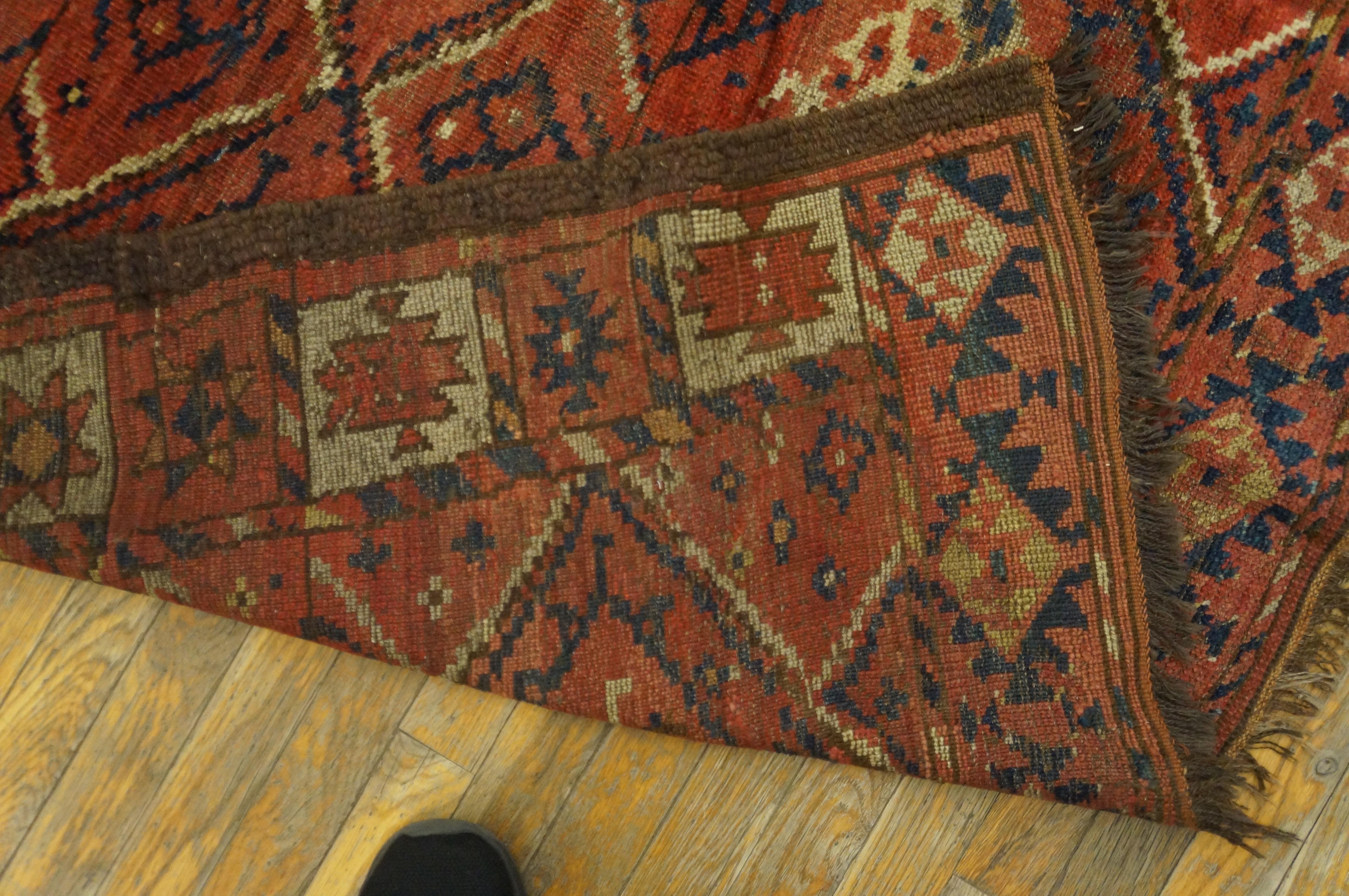 Wool 19th Century Central Asian Ersari Carpet ( 6'3