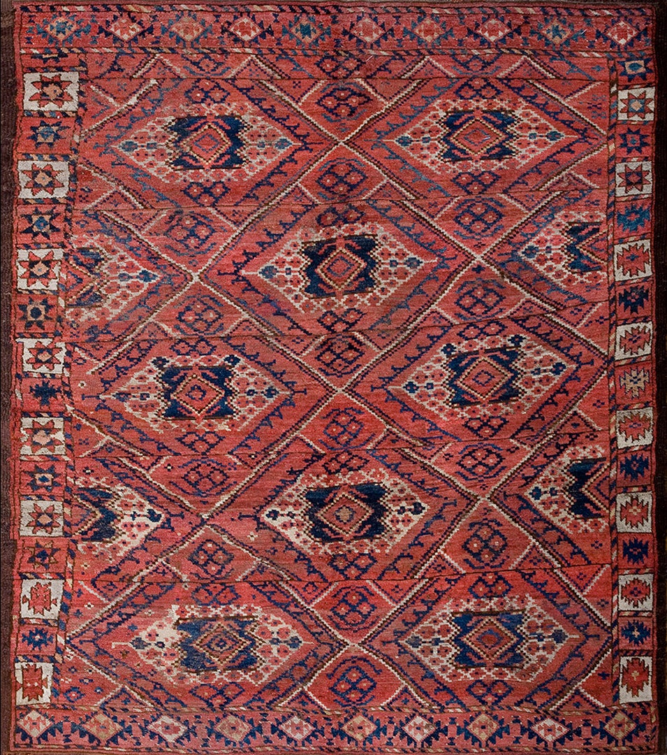 Alfombra Ersari de Asia Central del siglo XIX ( 6'3" x 7'3" - 190 x 220 ) en venta