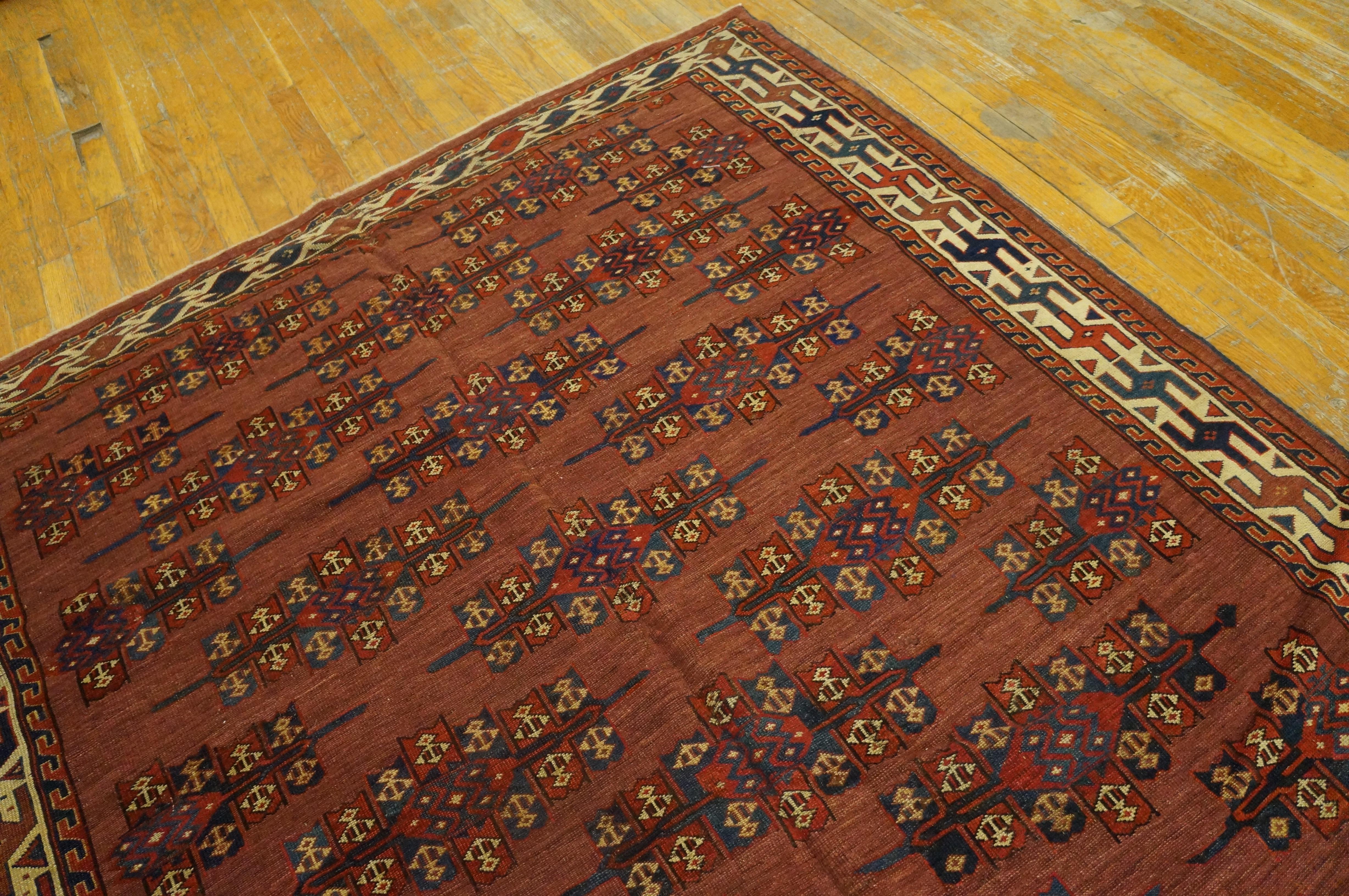 19th Century Central Asian Turkmen Yamoud Carpet ( 5'2