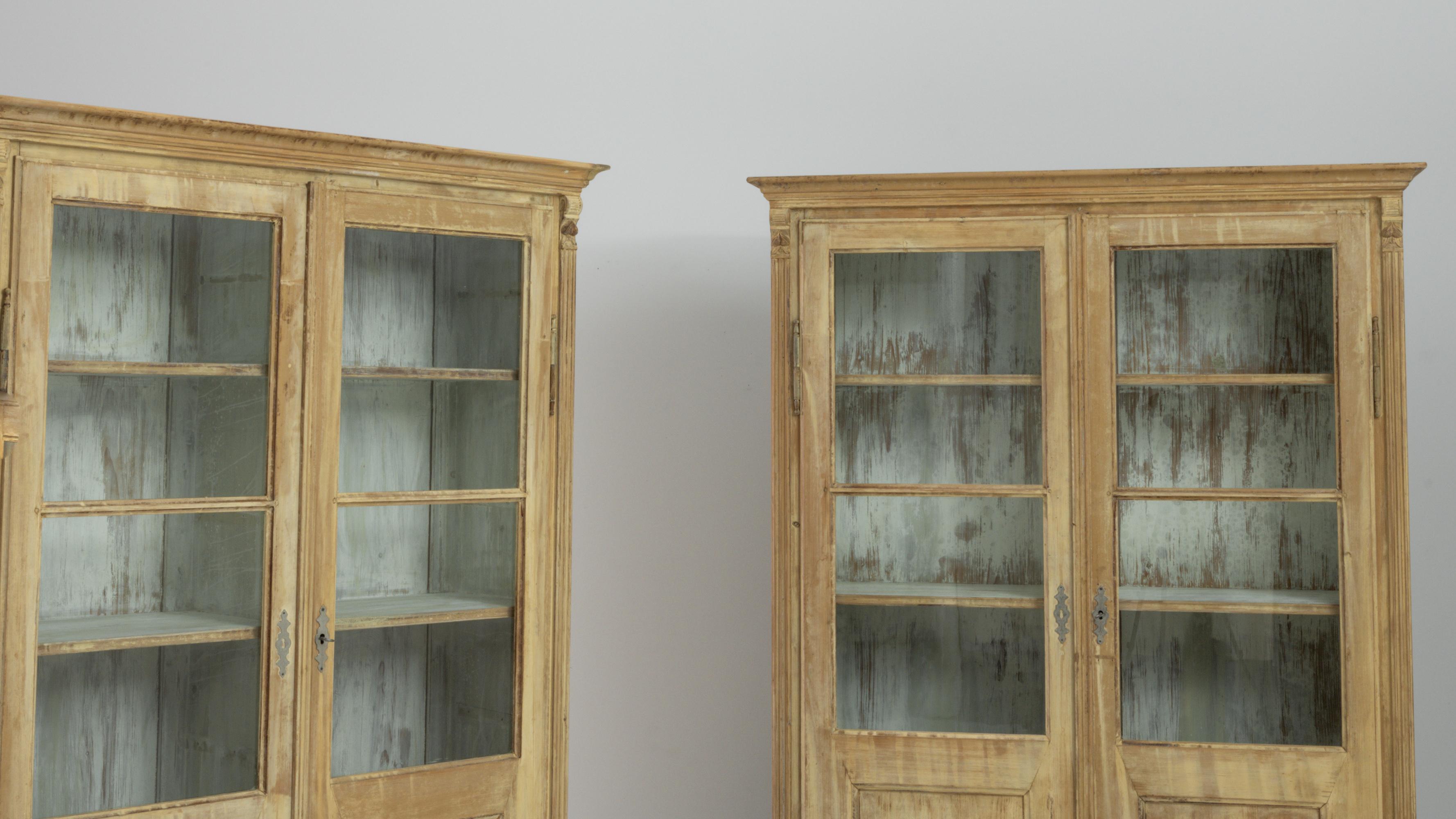 19th Century Central Europe Wooden Patinated Vitrine 12