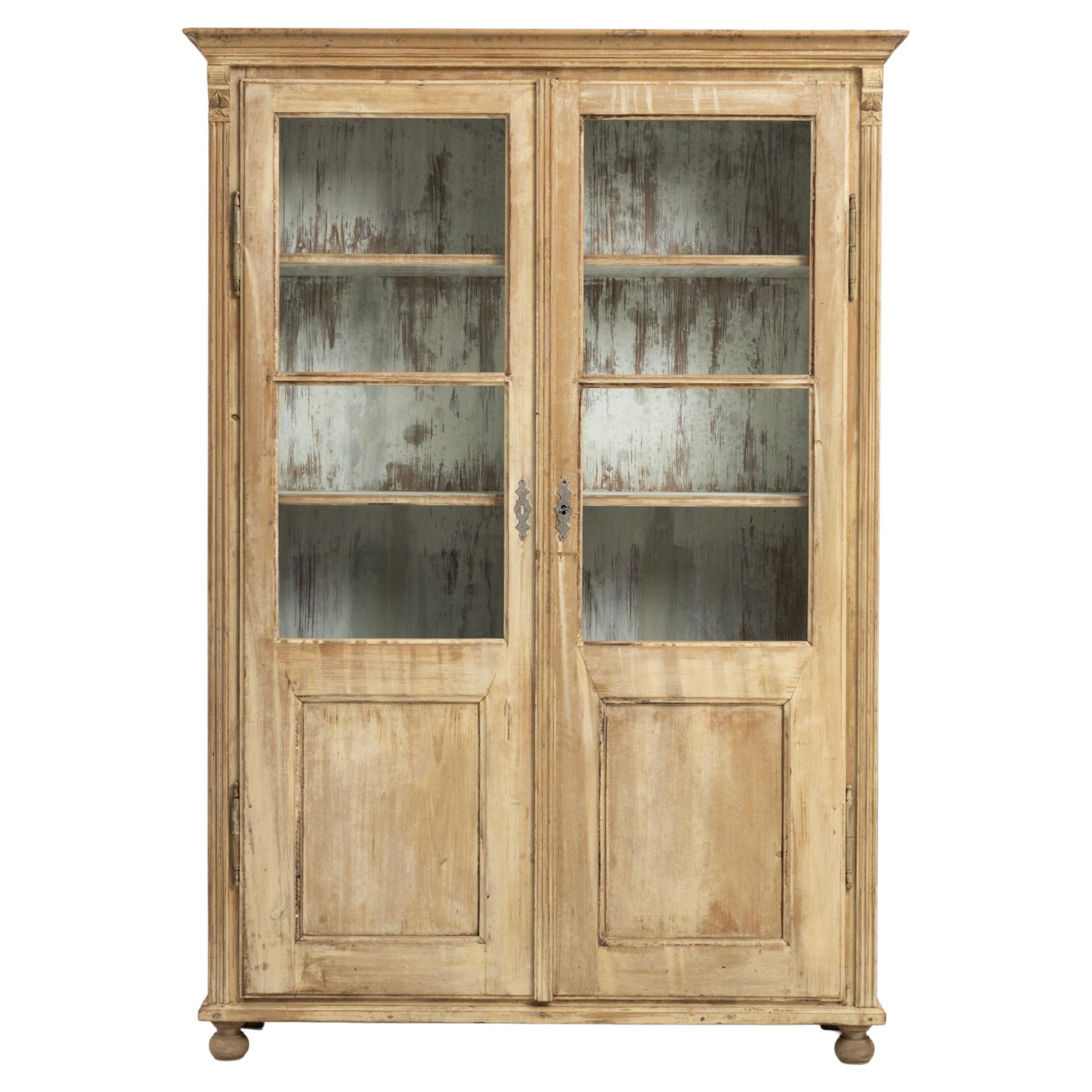 19th Century Central Europe Wooden Patinated Vitrine