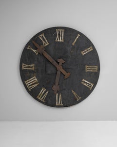 19th Century Central European Industrial Metal Wall Clock Face