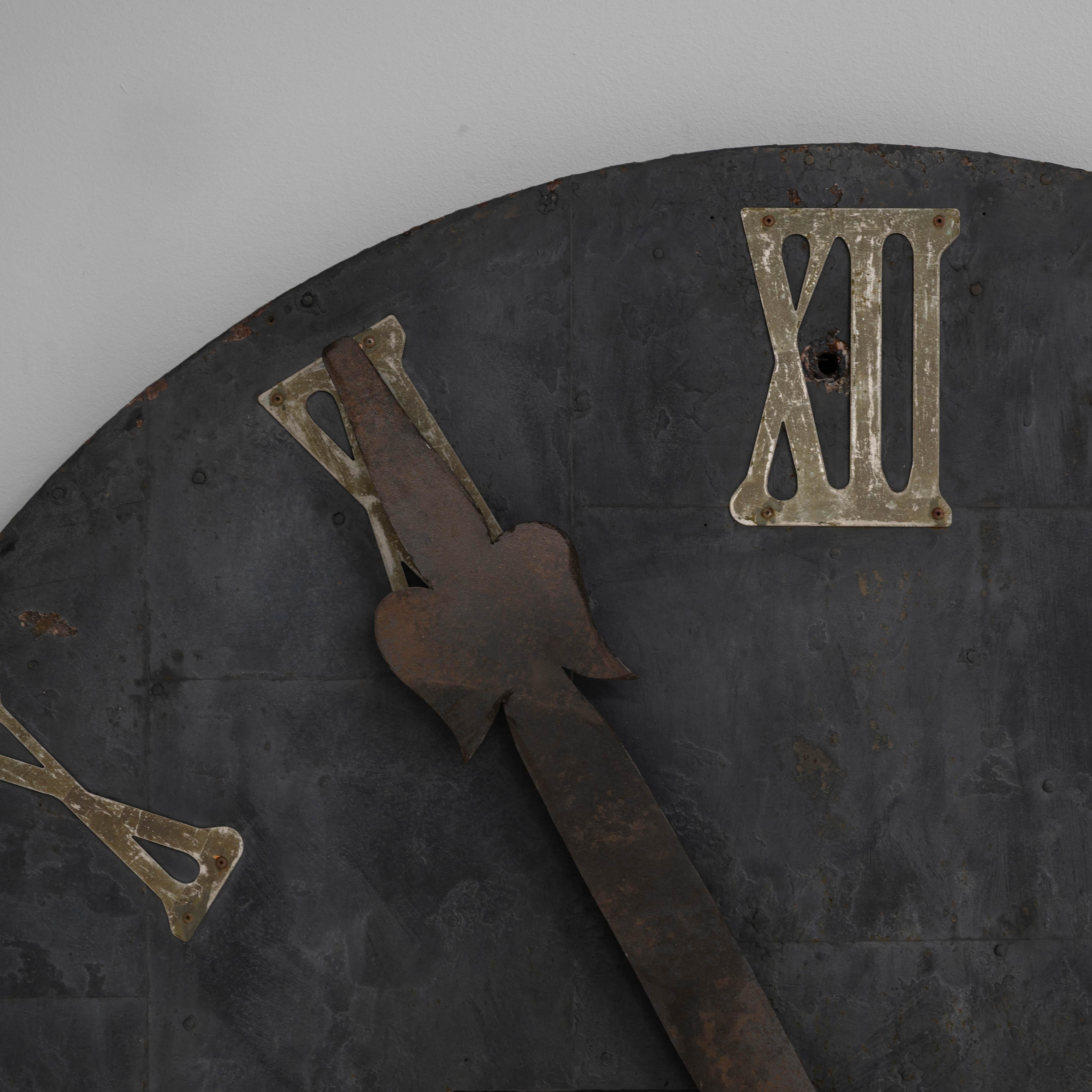 Orologio da parete in metallo industriale dell'Europa centrale del XIX secolo in vendita 4