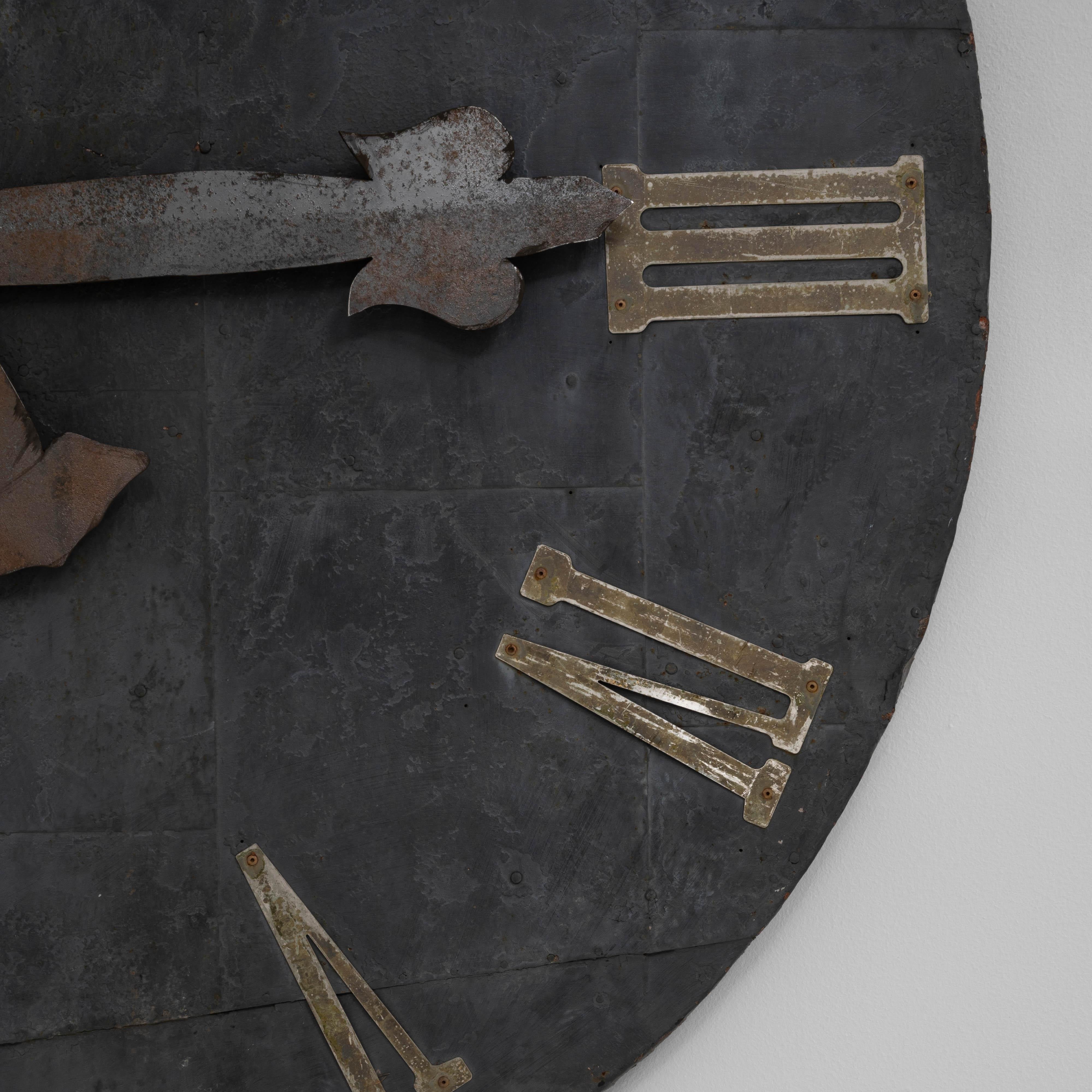 Orologio da parete in metallo industriale dell'Europa centrale del XIX secolo in vendita 5