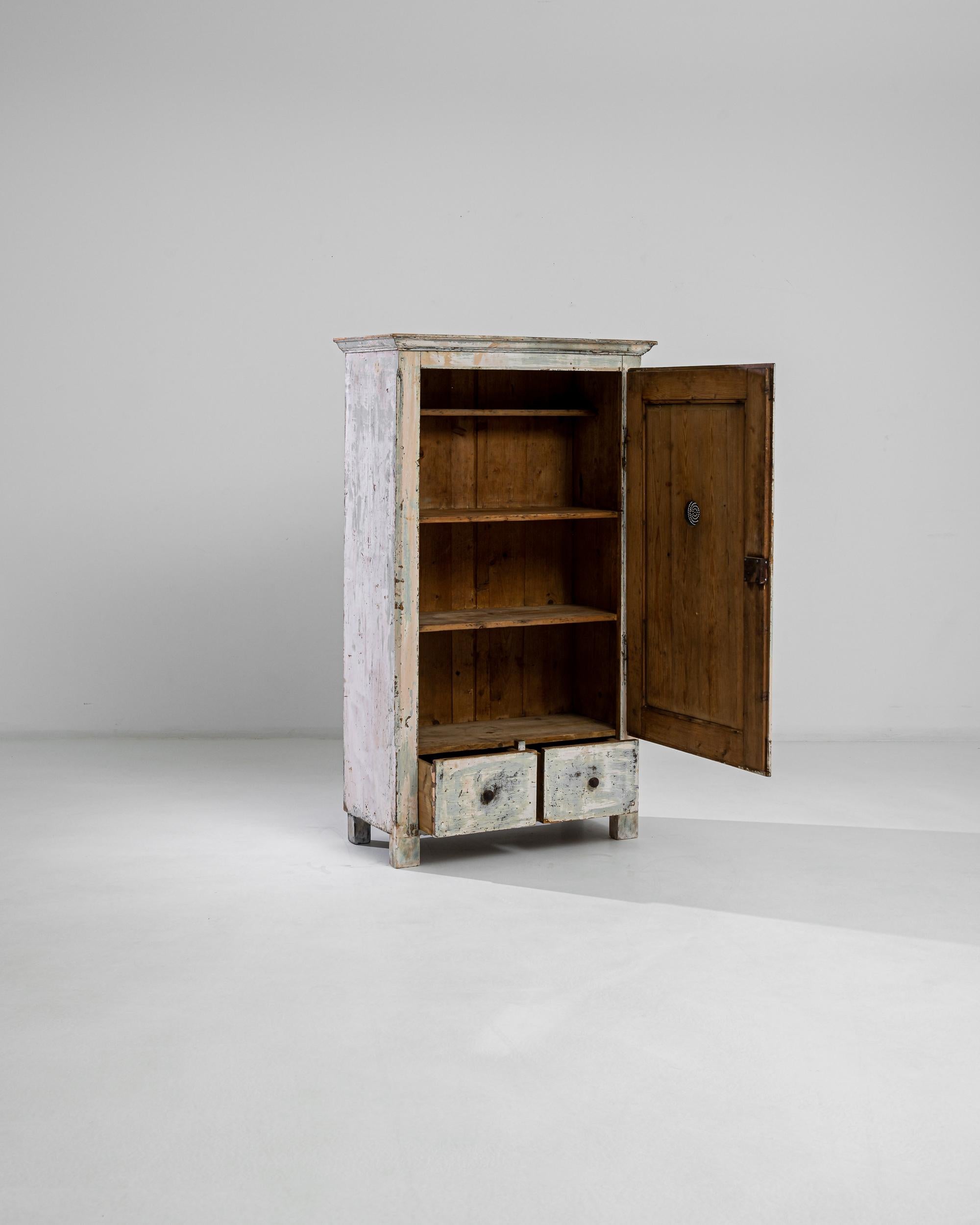 19th Century Central European Patinated Wooden Cabinet For Sale 6
