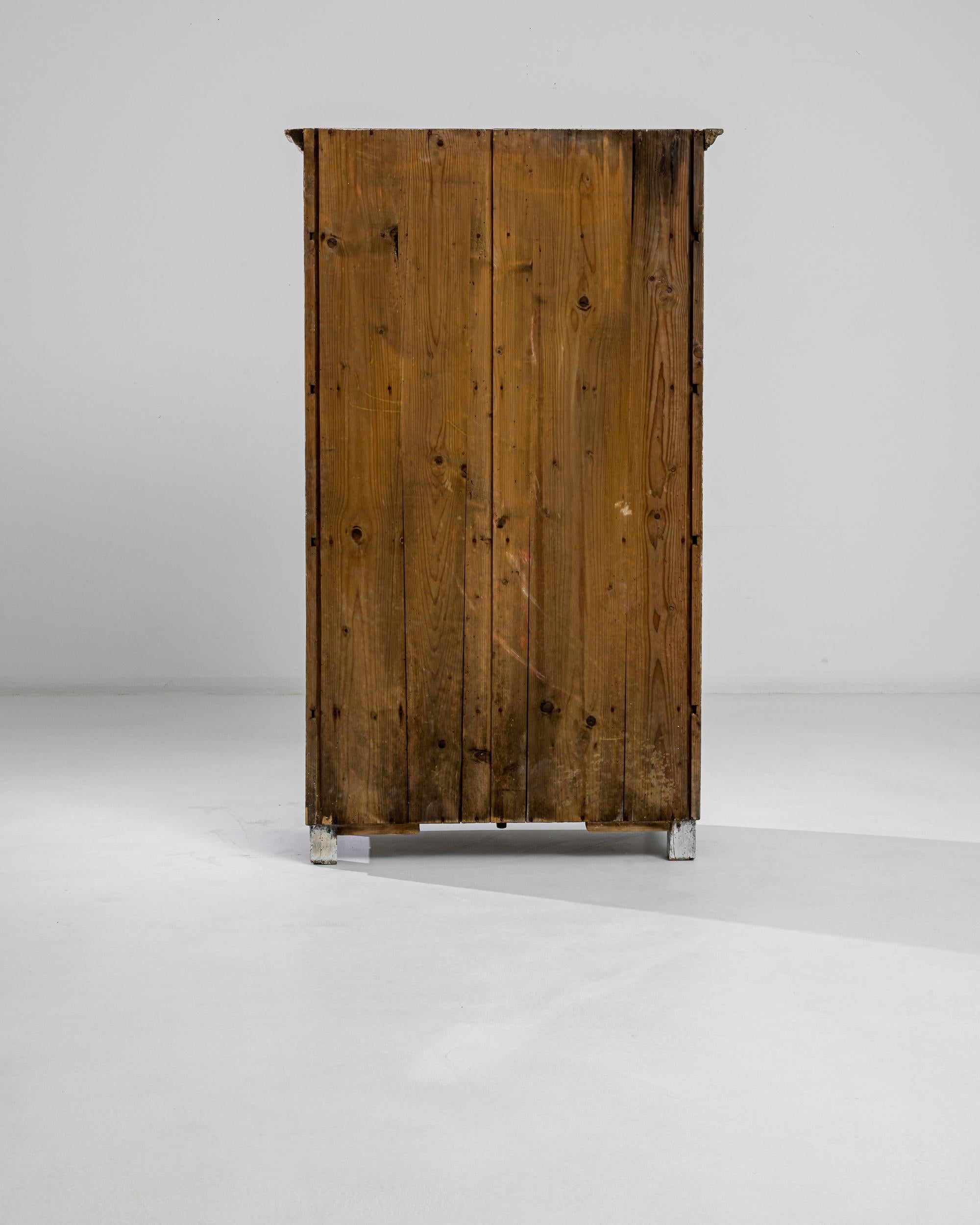 Mitteleuropäischer Schrank aus patiniertem Holz, 19. Jahrhundert im Angebot 1