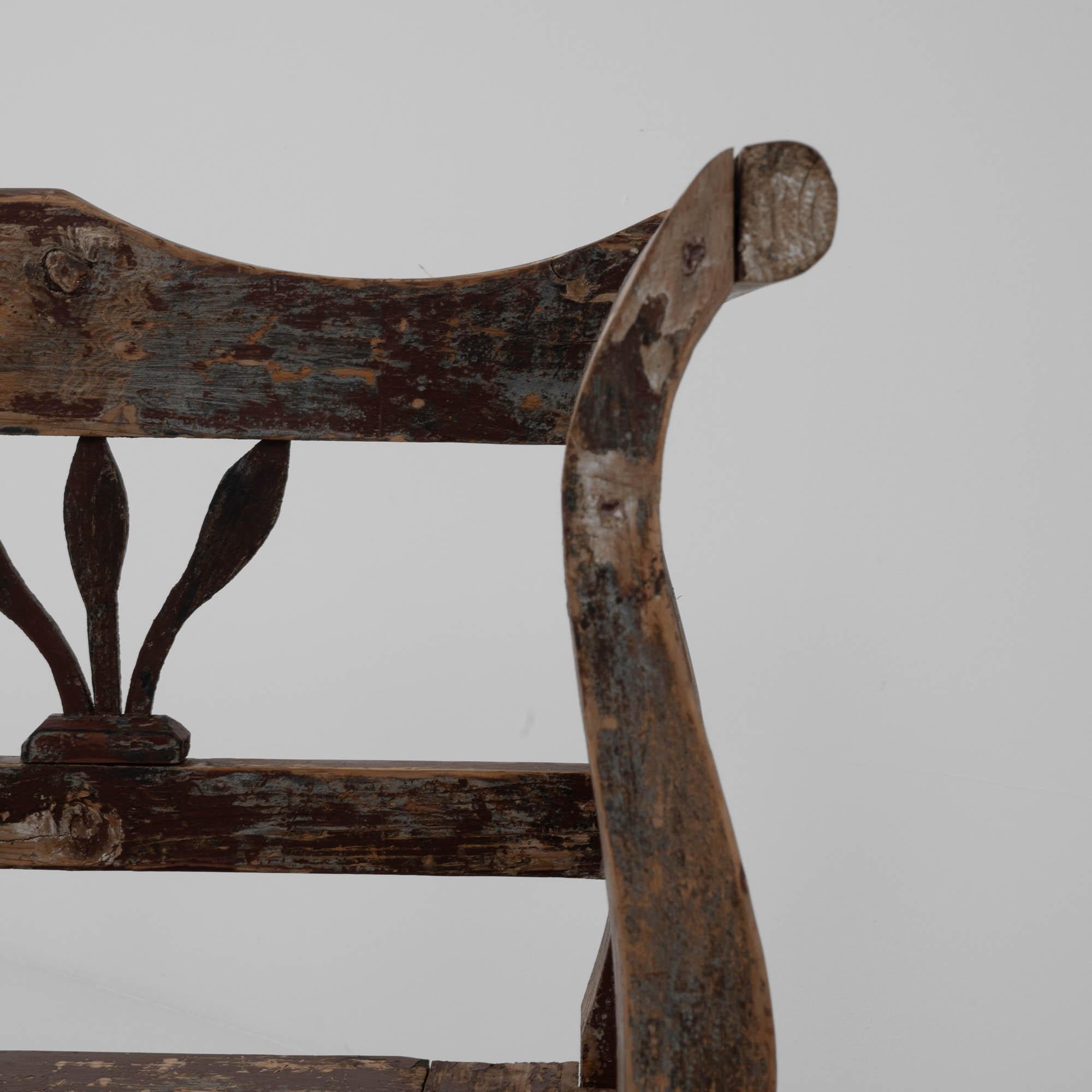 19th Century Central European Wood Patinated Bench 8