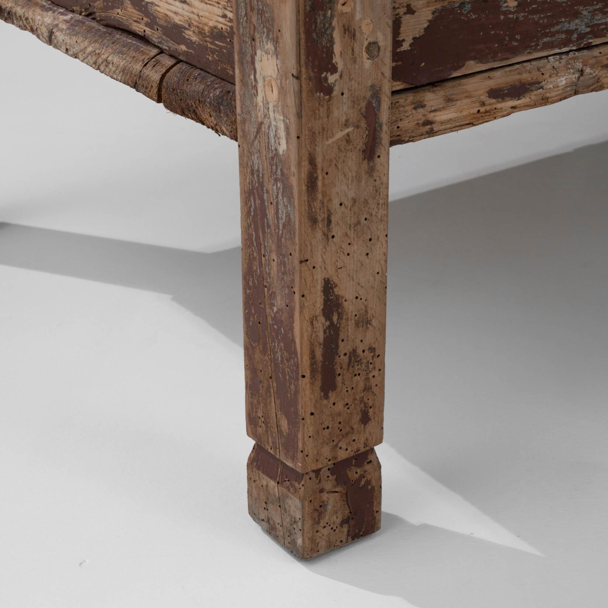 19th Century Central European Wood Patinated Bench 9