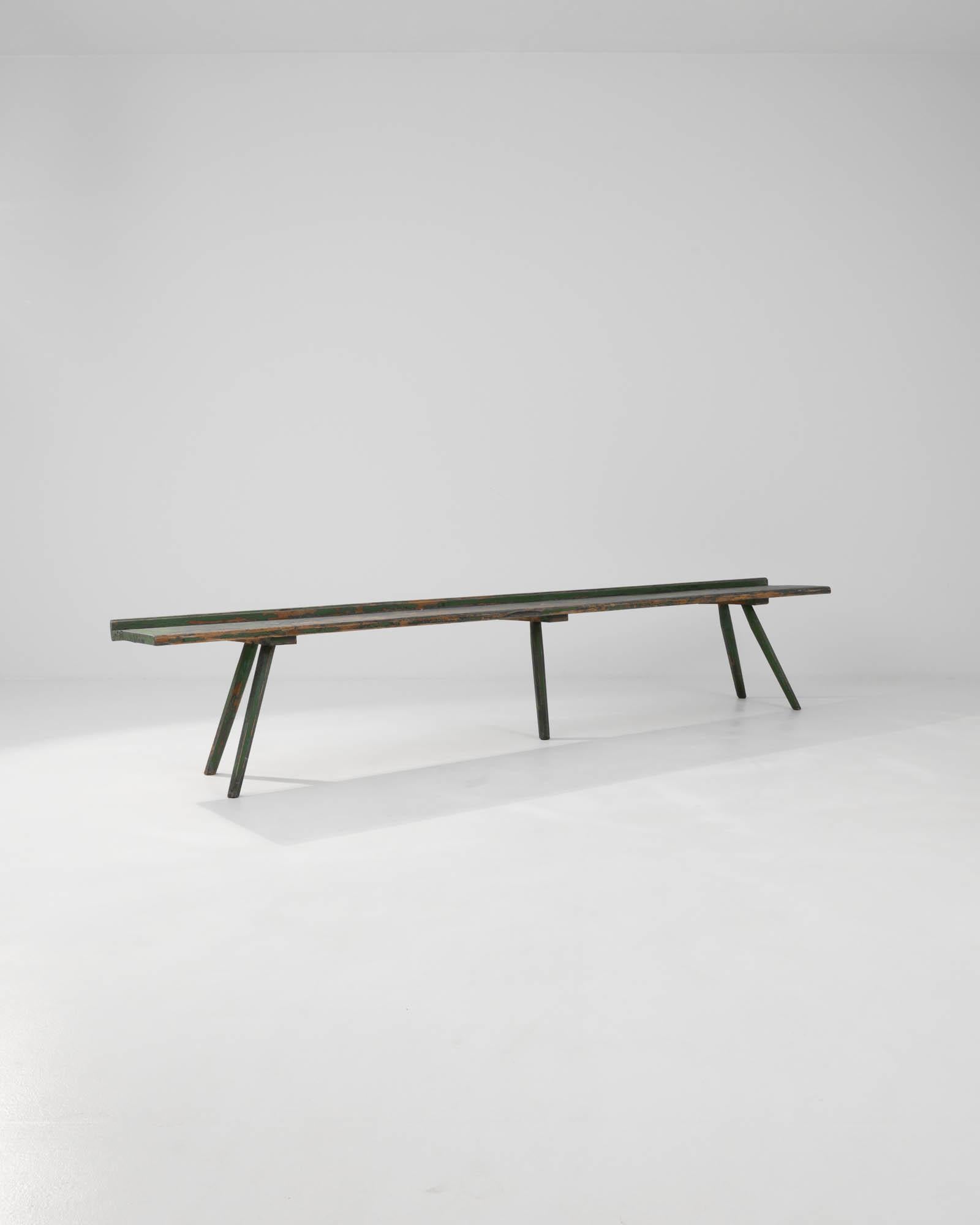 19th Century Central European Wood Patinated Bench 2