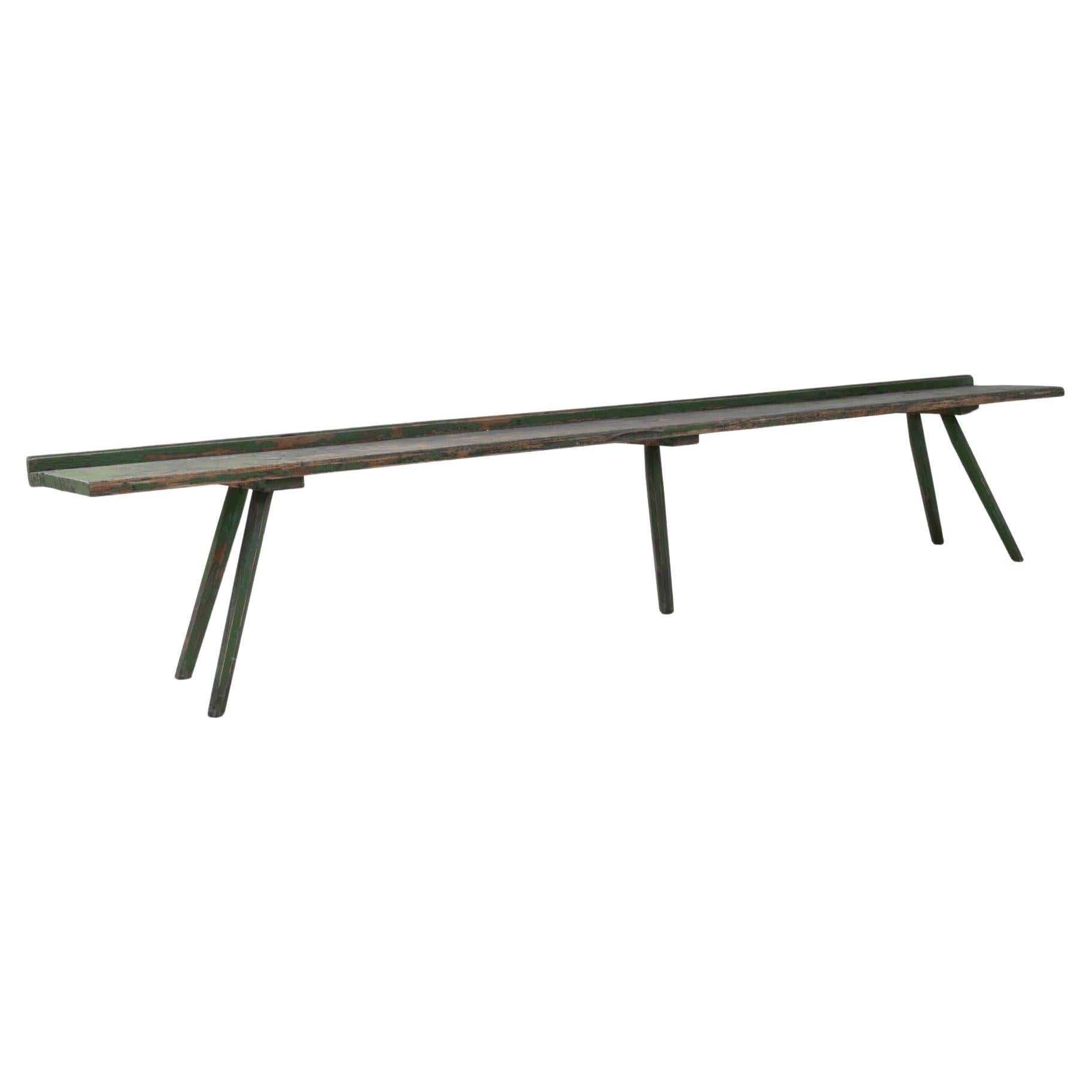 19th Century Central European Wood Patinated Bench