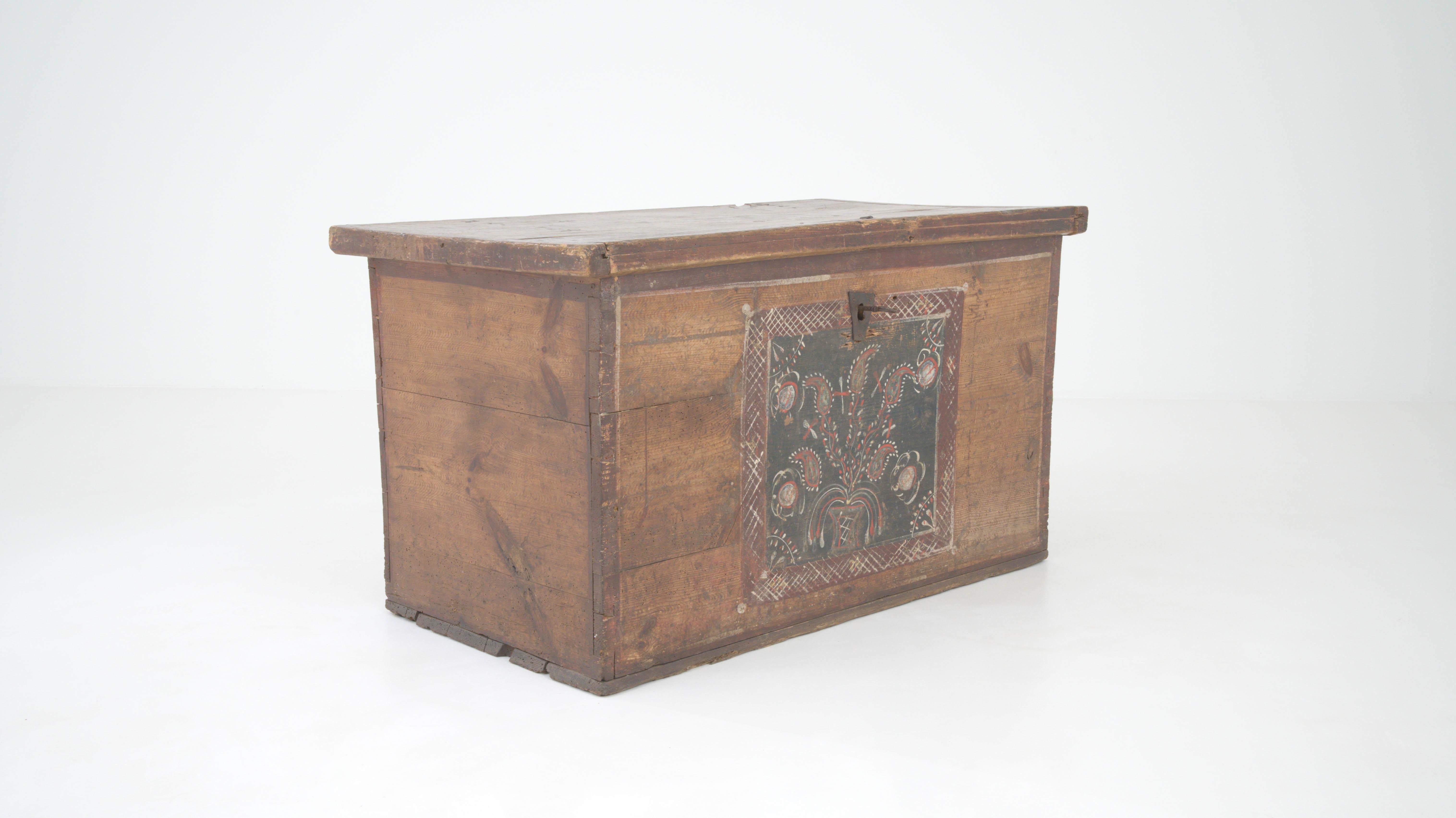 19th Century Central European Wooden Chest For Sale 5