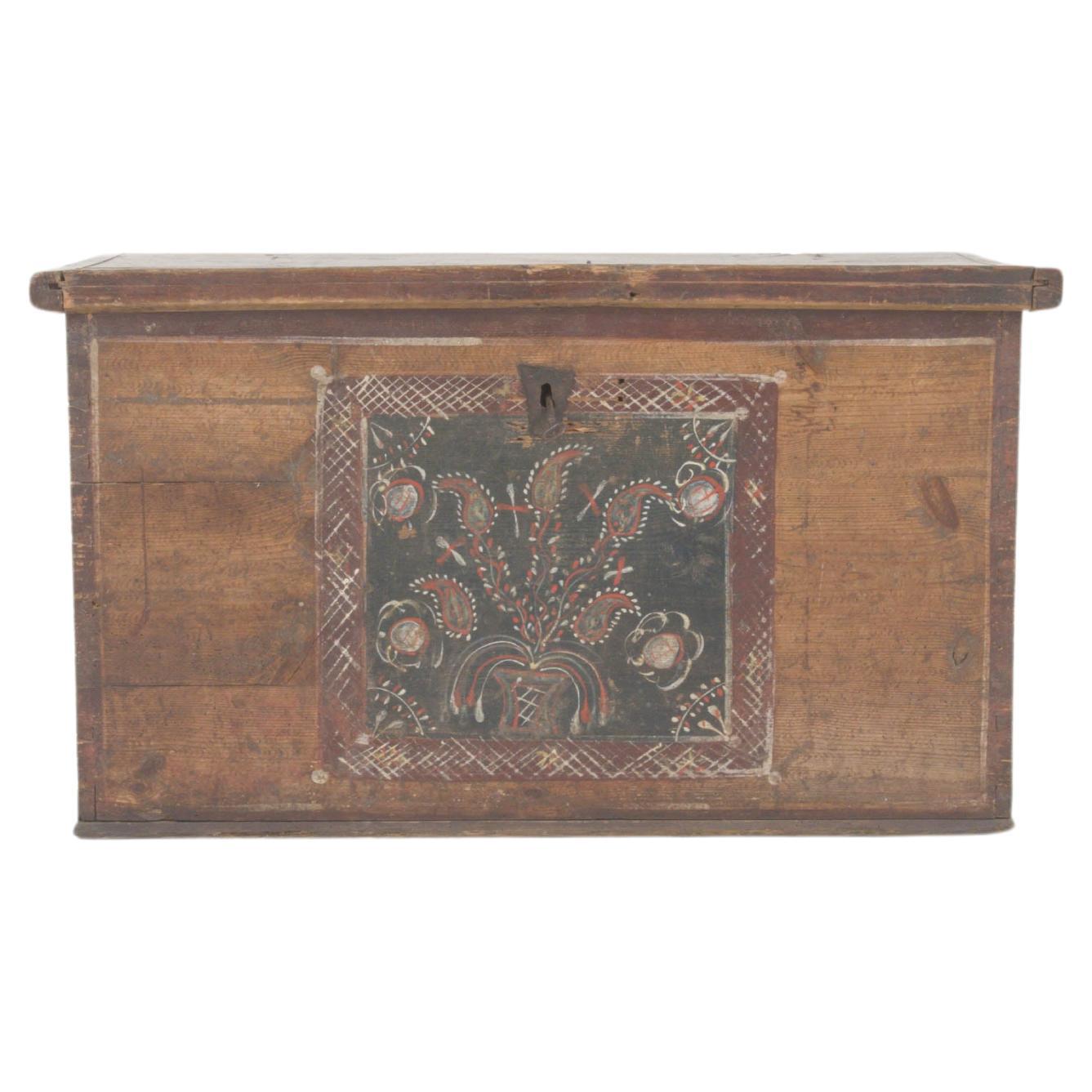 19th Century Central European Wooden Chest For Sale