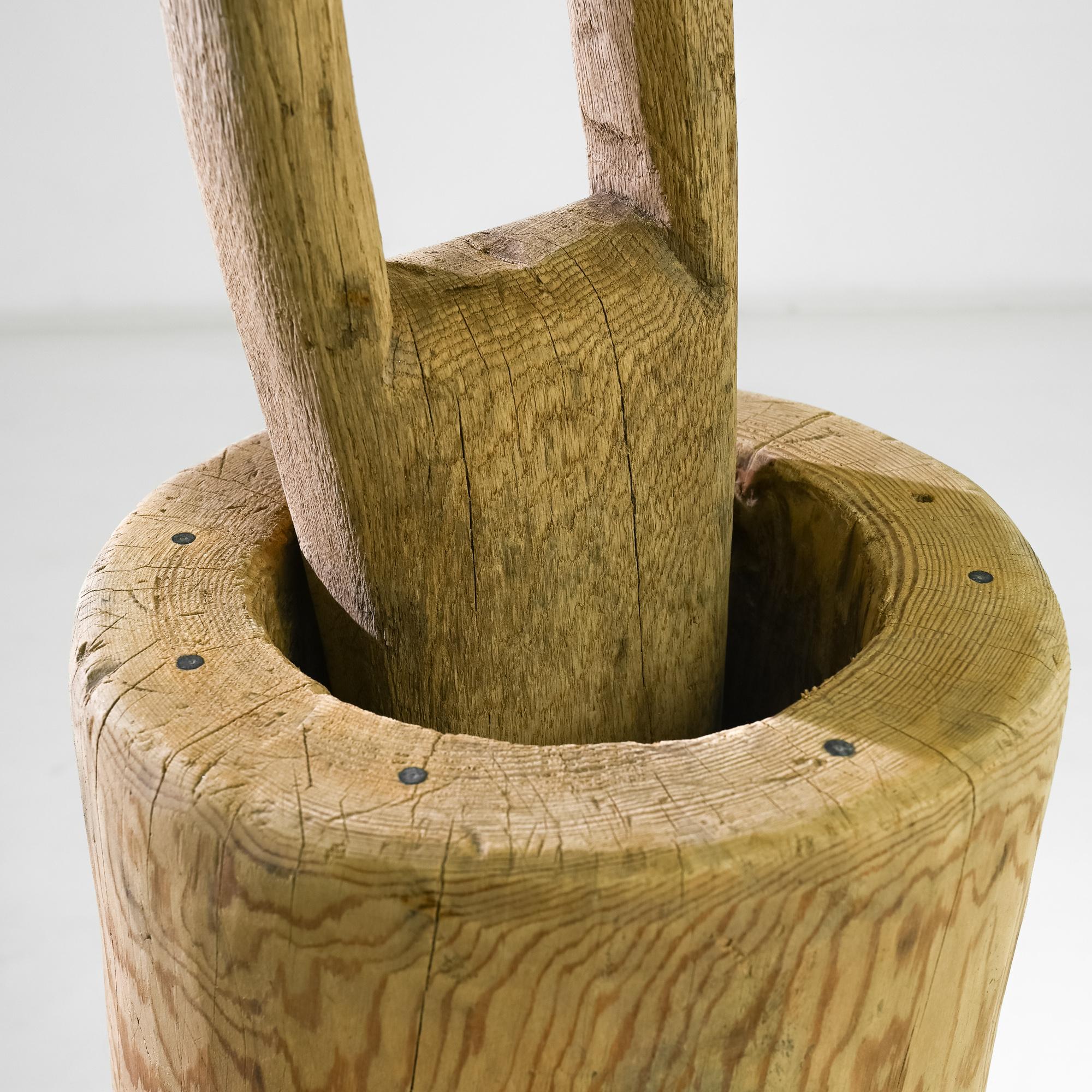 19th Century Central European Wooden Mortar and Pestle 4